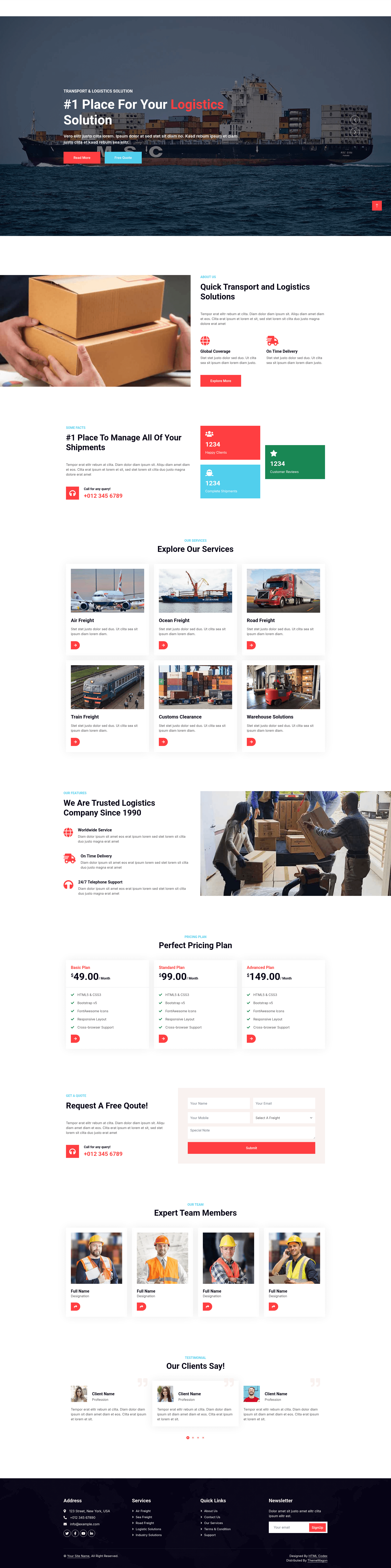screenshot of Logistica on template0.com