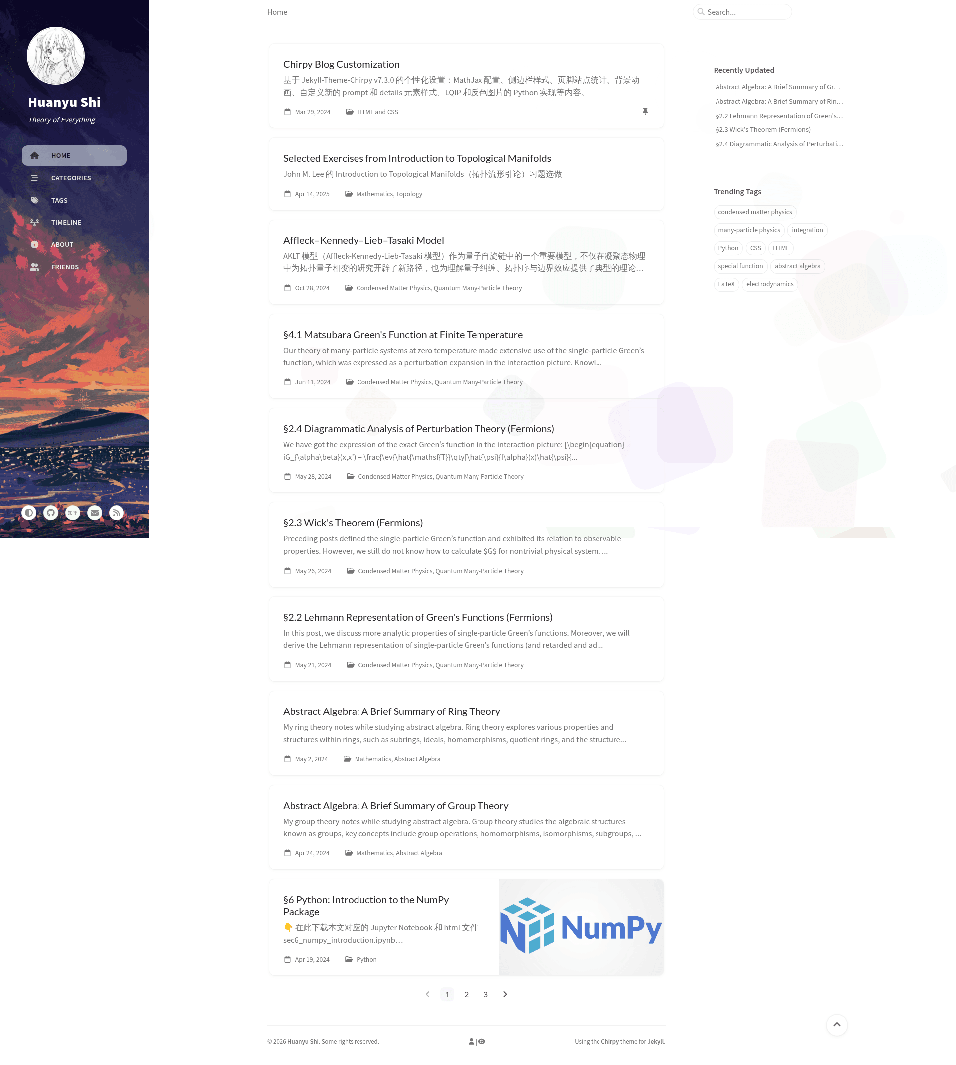 screenshot of Theory of Everything on template0.com