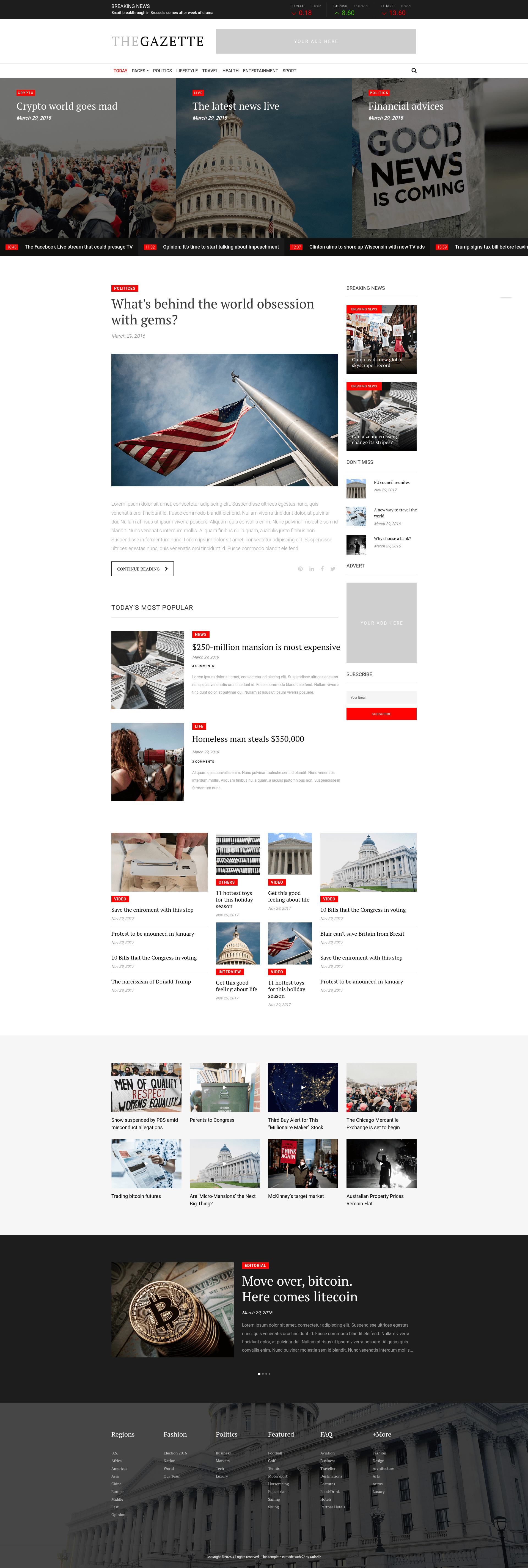 screenshot of TheGazette on template0.com
