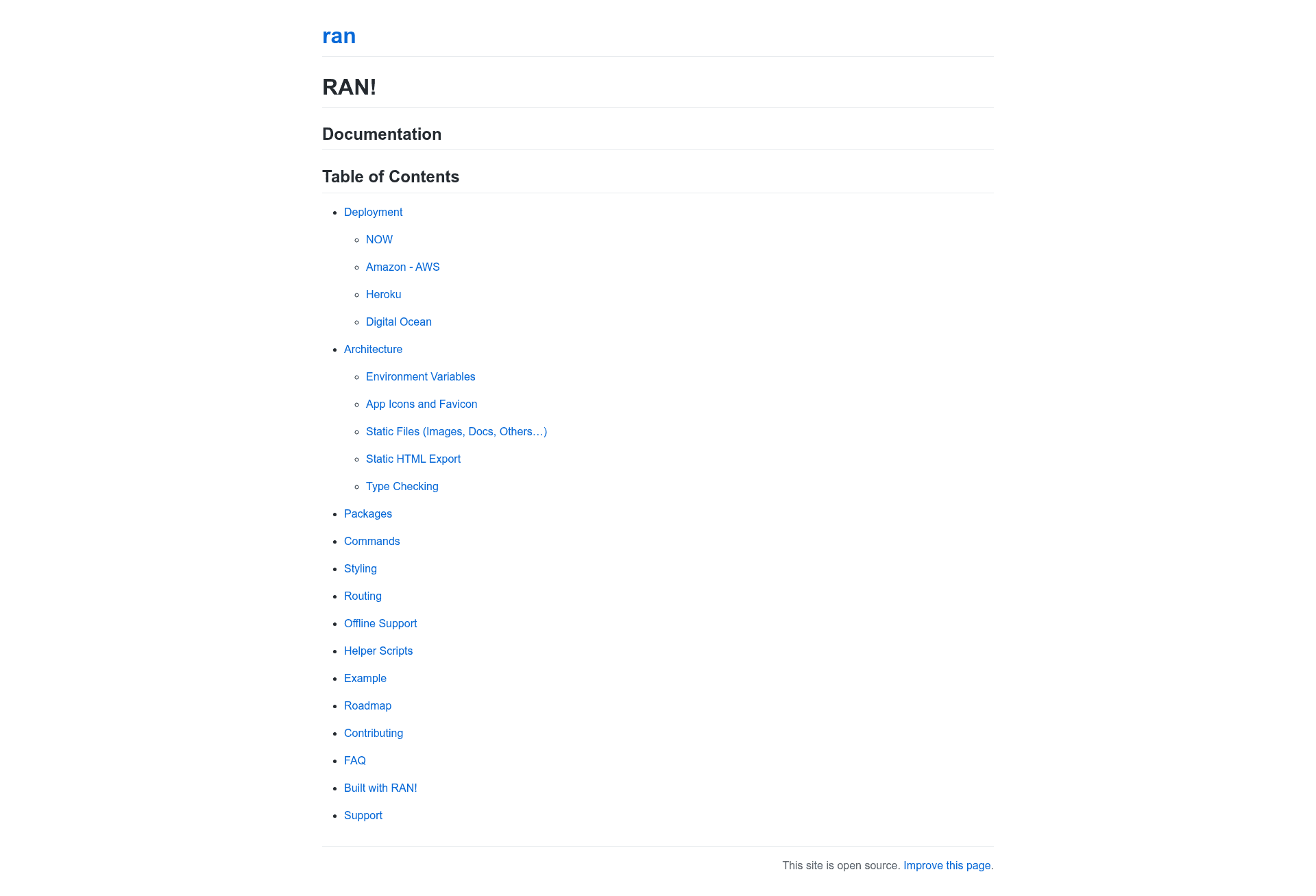 screenshot of RAN on template0.com