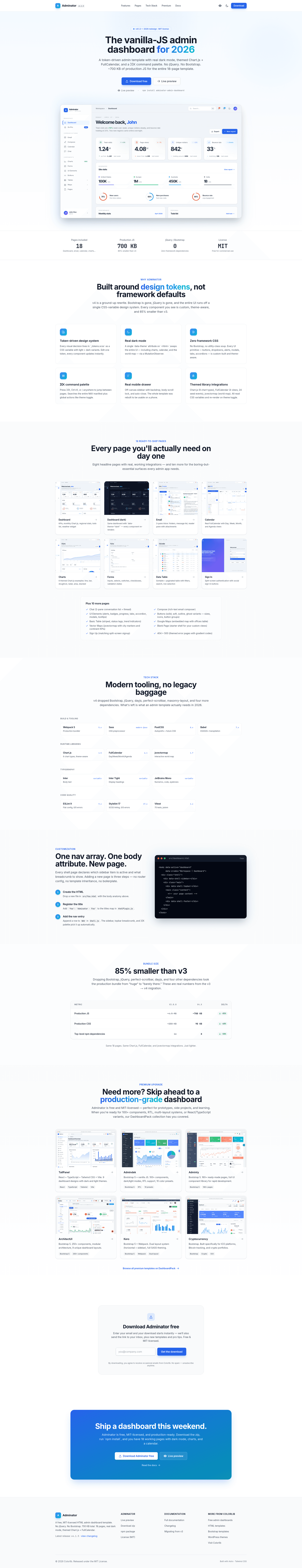 screenshot of Adminator on template0.com