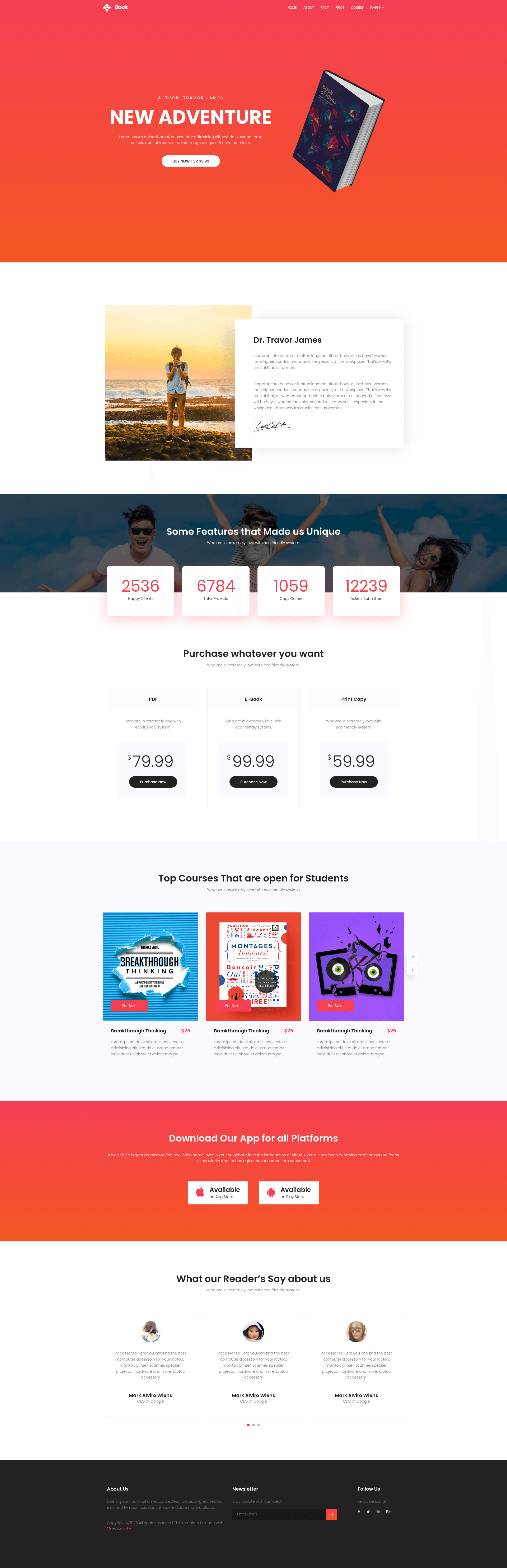 screenshot of Book on template0.com