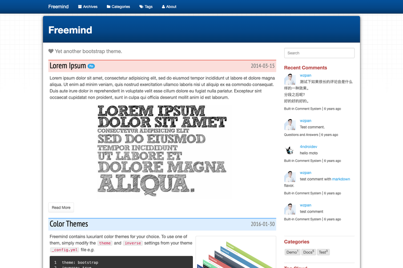 Image for Hexo Theme Freemind on template0.com