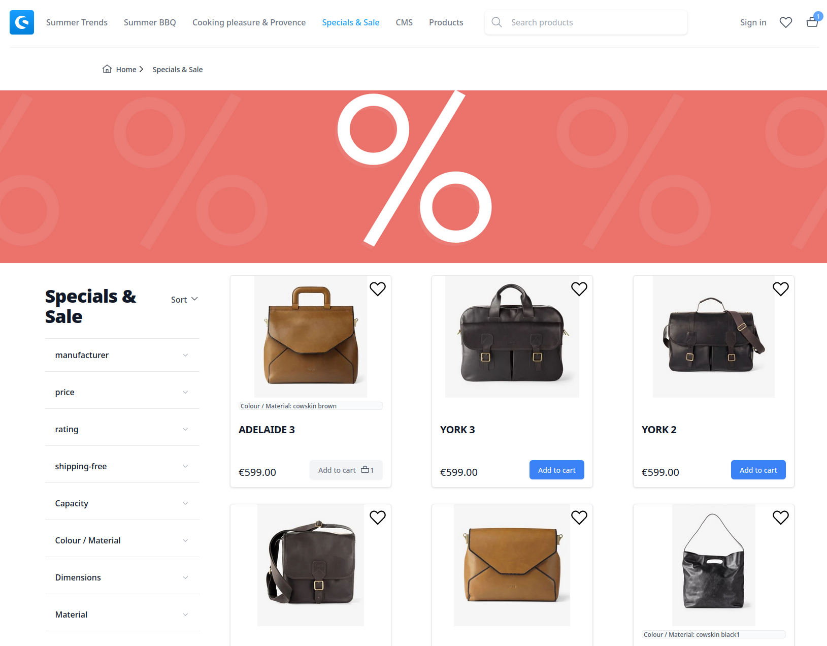 Shopware Frontends Demo Store (Nuxt) preview