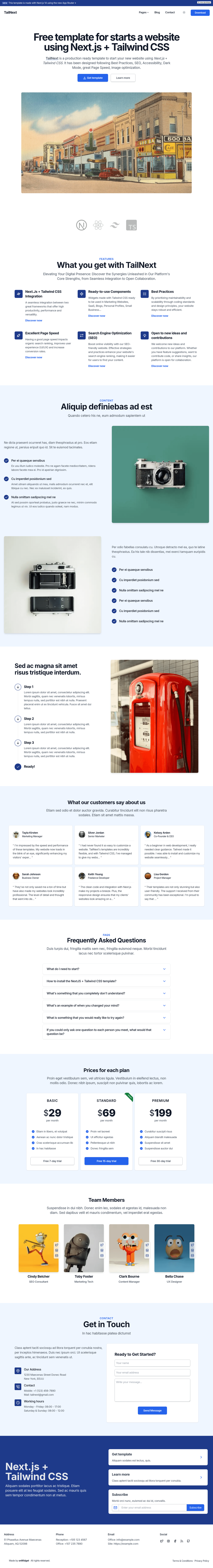screenshot of Tailnext on template0.com