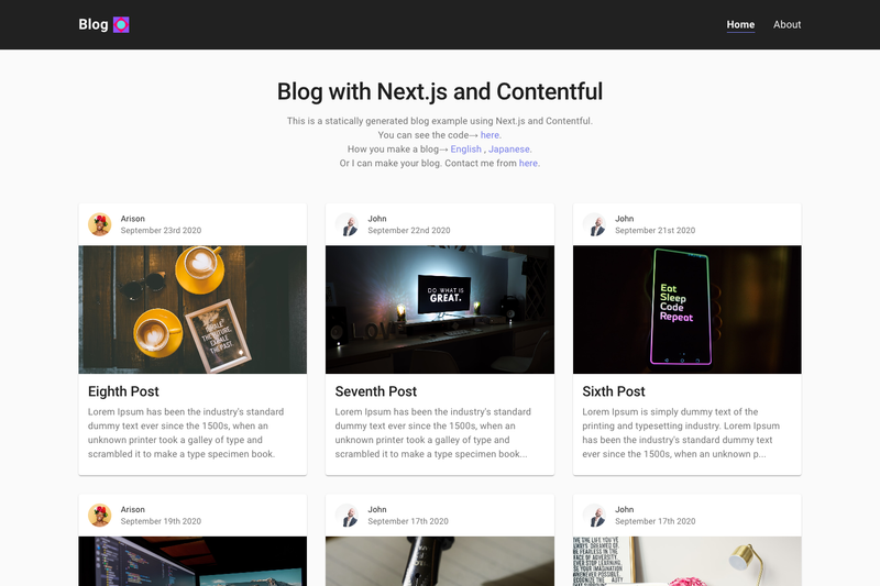 Image for Blog with Next.js and Contentful on template0.com