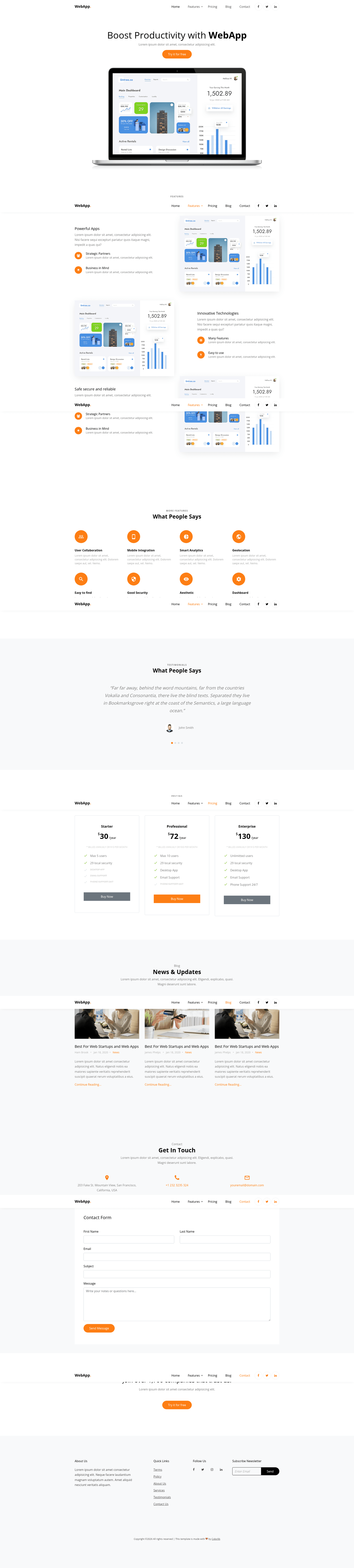 screenshot of WebApp on template0.com
