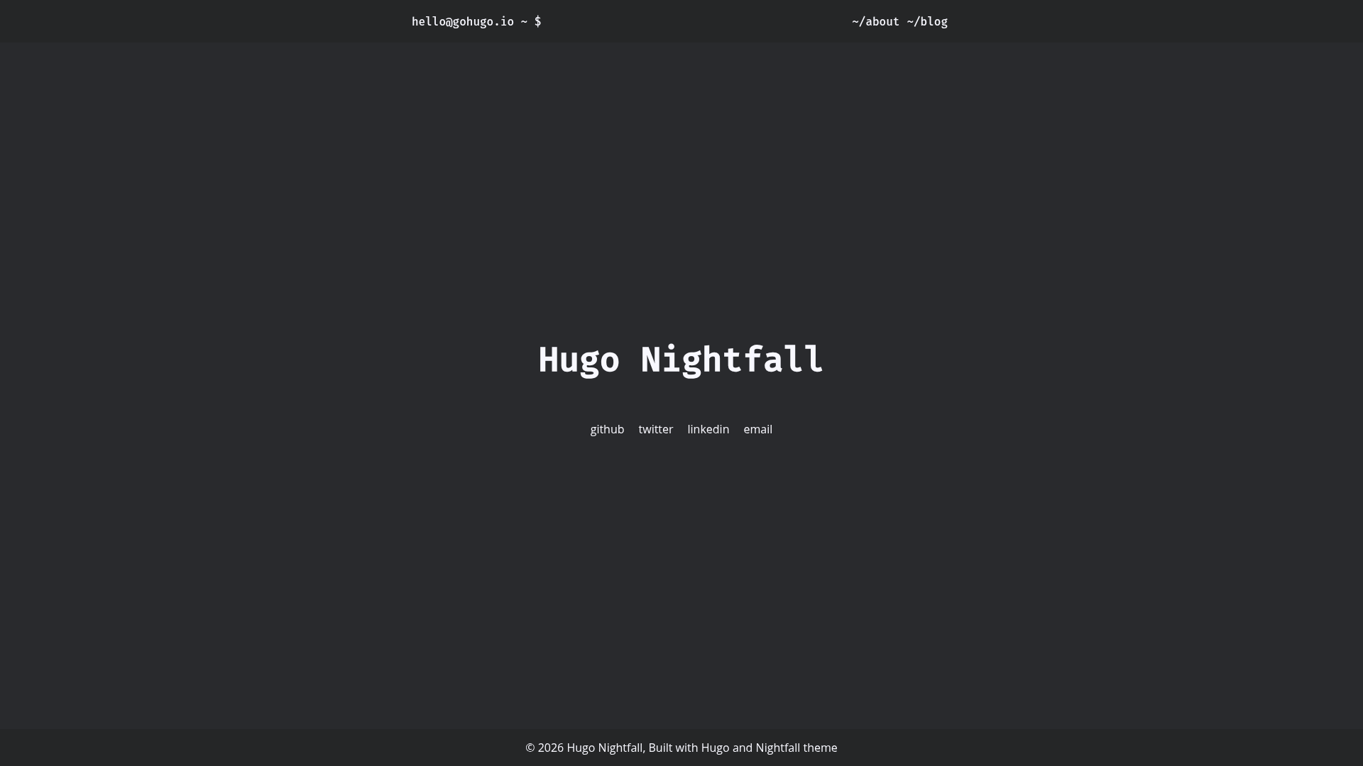 screenshot of Nightfall on template0.com
