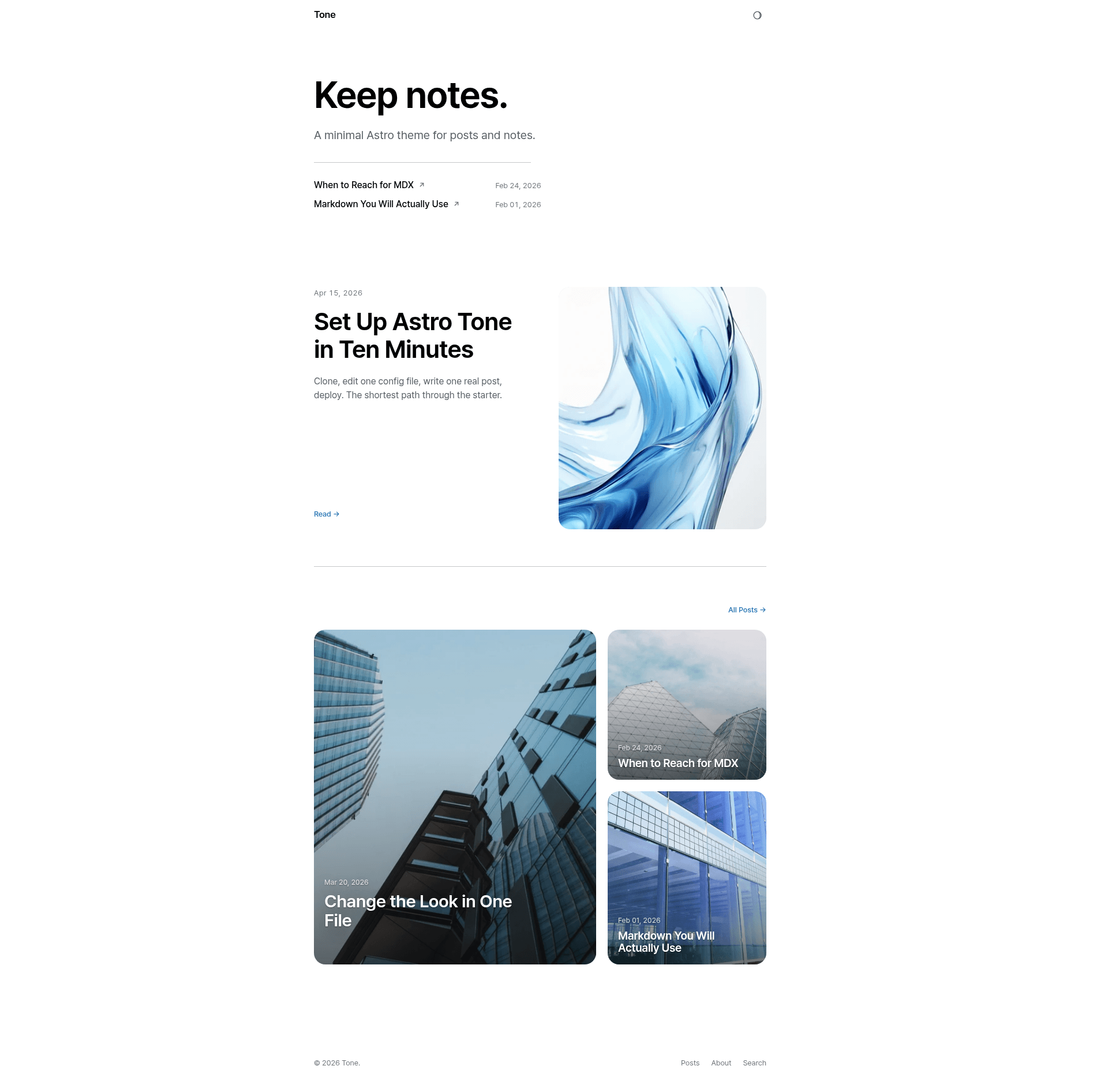 screenshot of Tone on template0.com