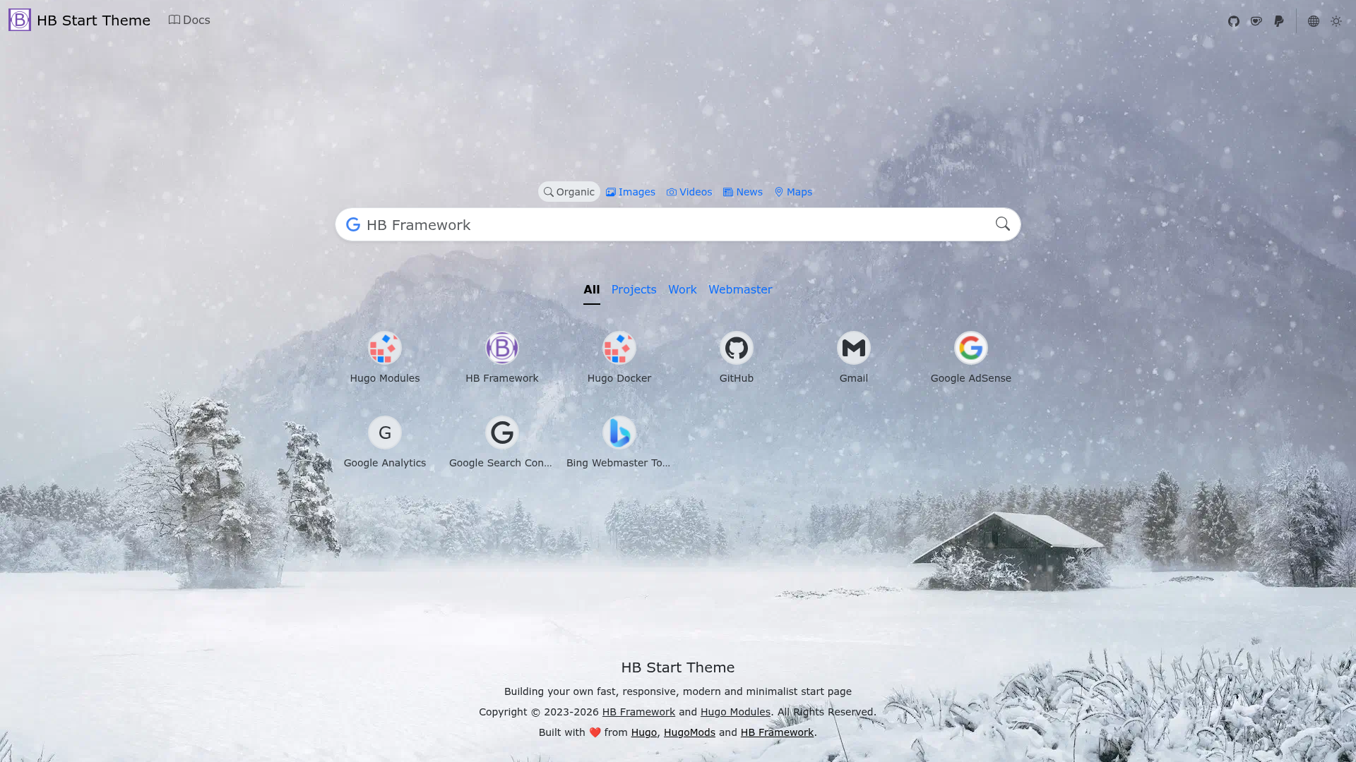 screenshot of HB Start Theme on template0.com