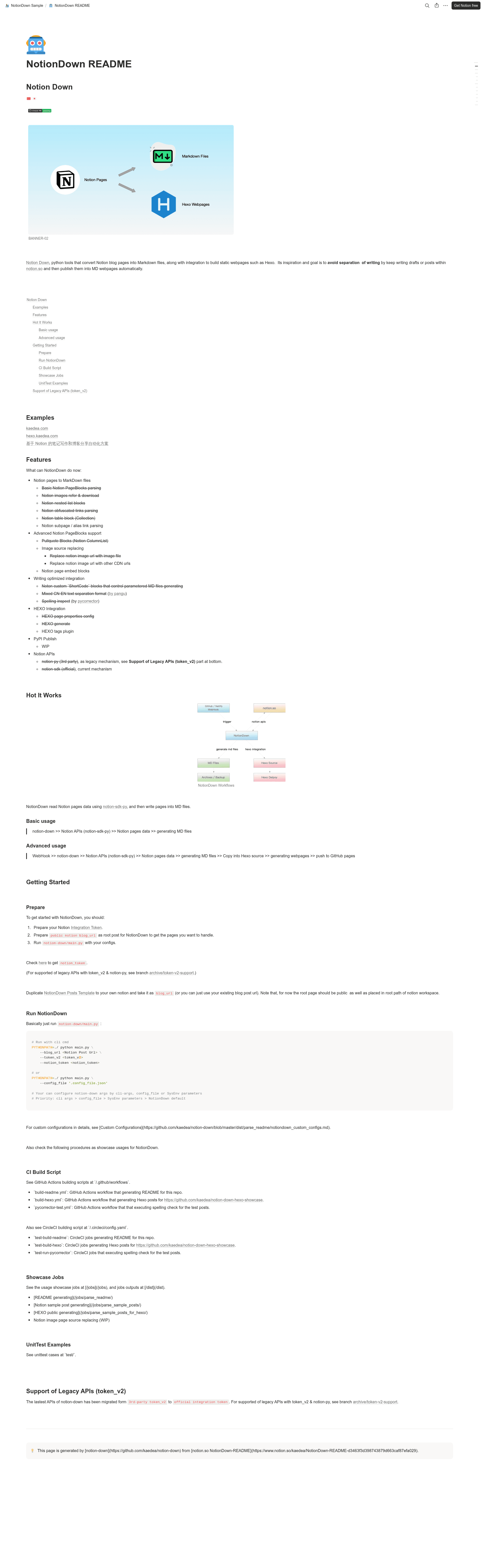 screenshot of Notion Down on template0.com