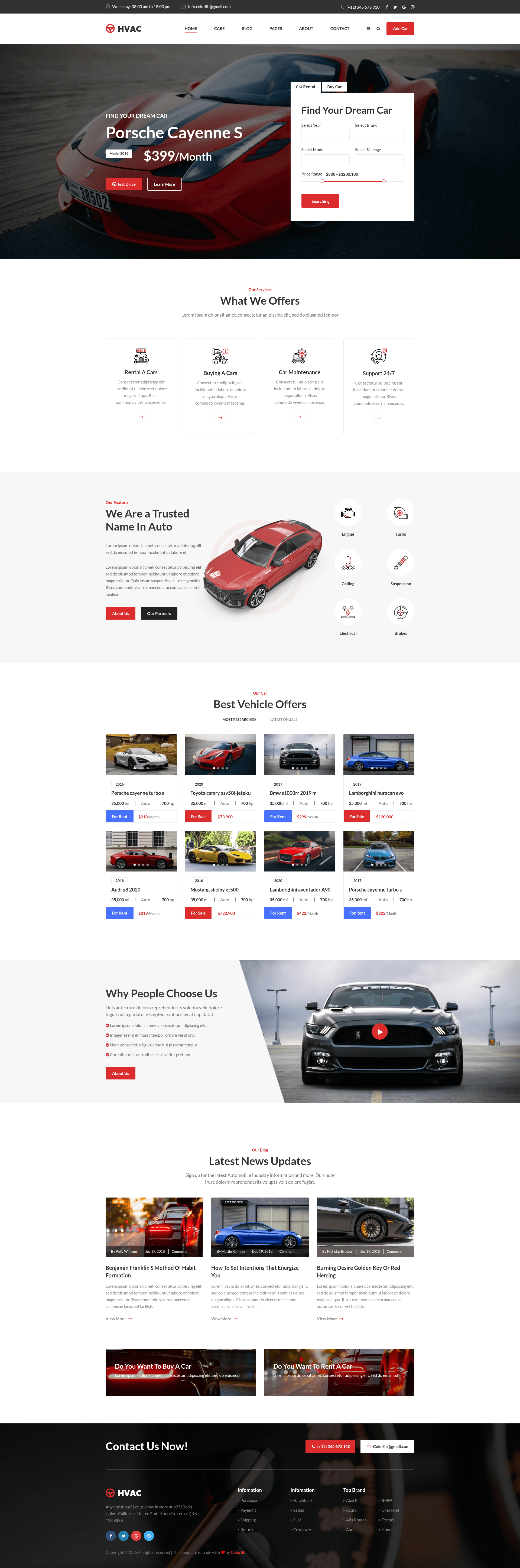 screenshot of HVAC - Free Bootstrap 4 HTML5 Automotive Business Website Template on template0.com