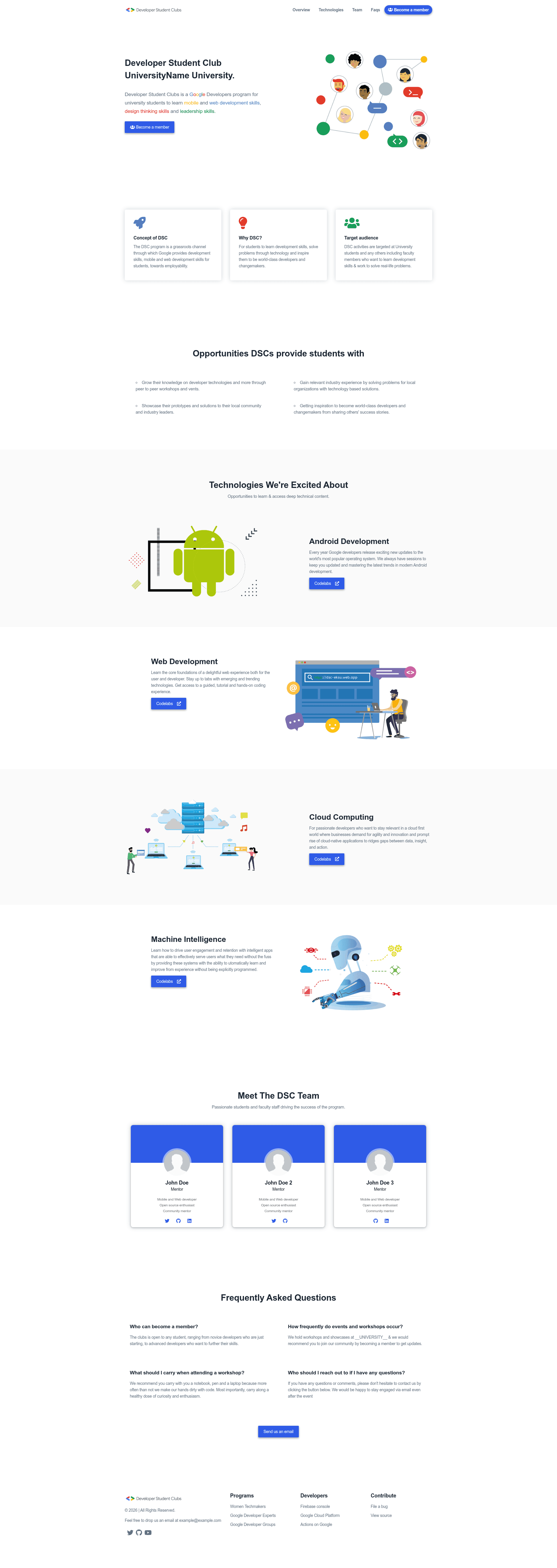 screenshot of DSC Website Template on template0.com