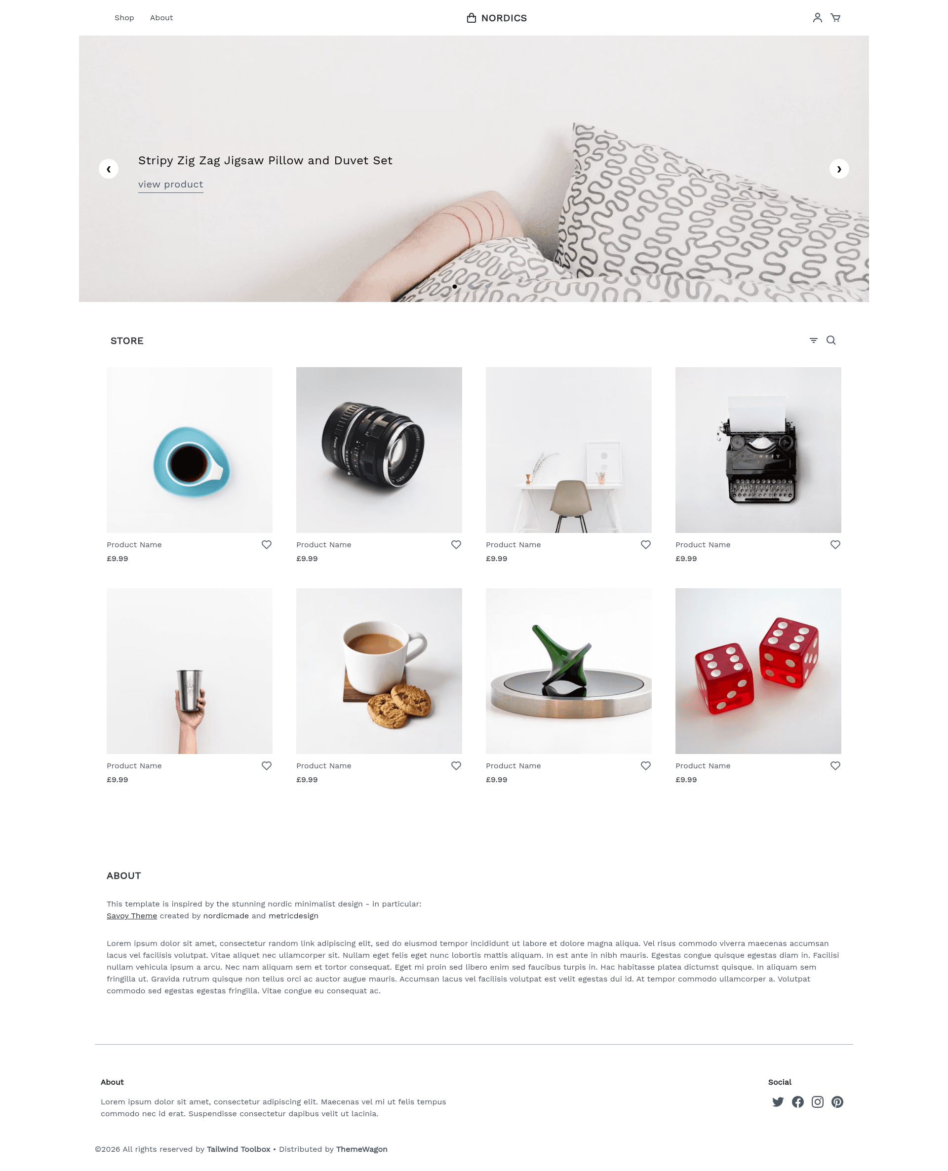 screenshot of Nordics on template0.com