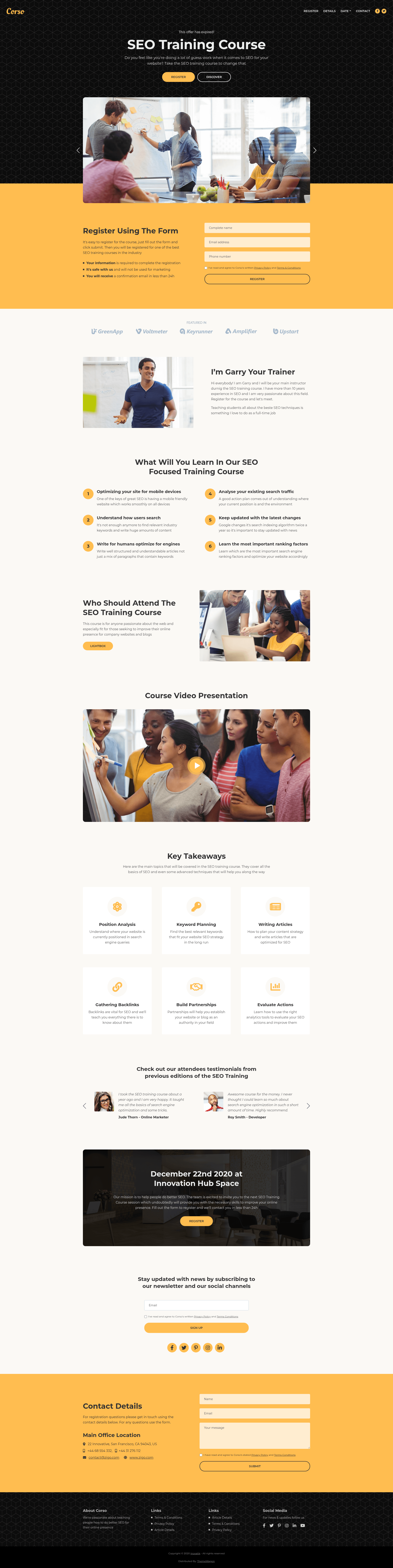 screenshot of Corso on template0.com