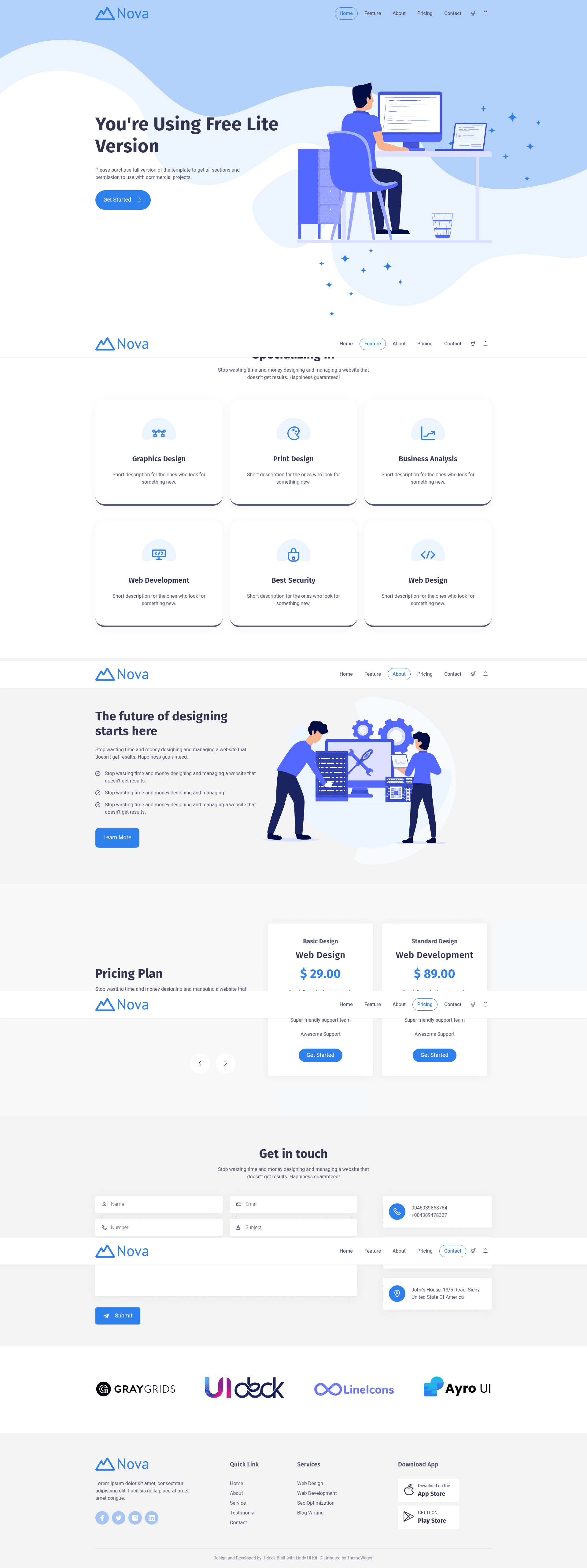 screenshot of Nova – Free Bootstrap 5 Business & Corporate Website Template on template0.com