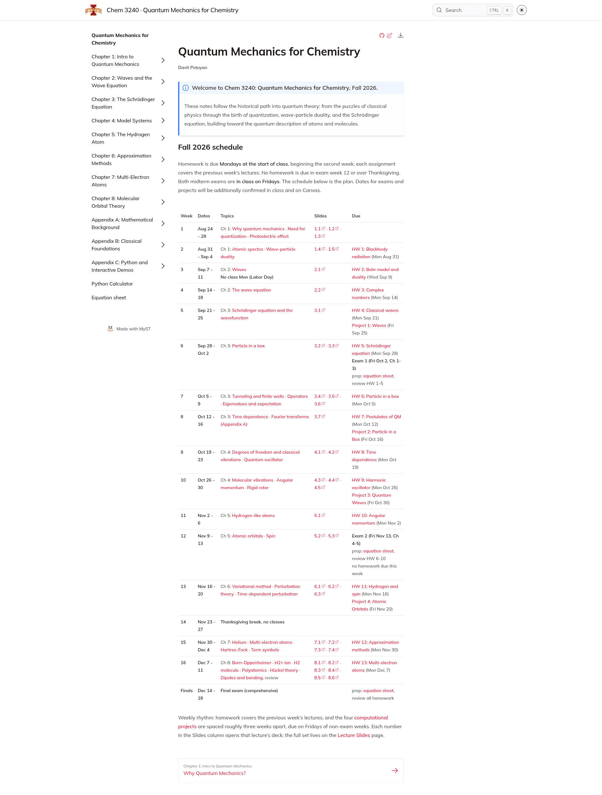 screenshot of Chem324 on template0.com