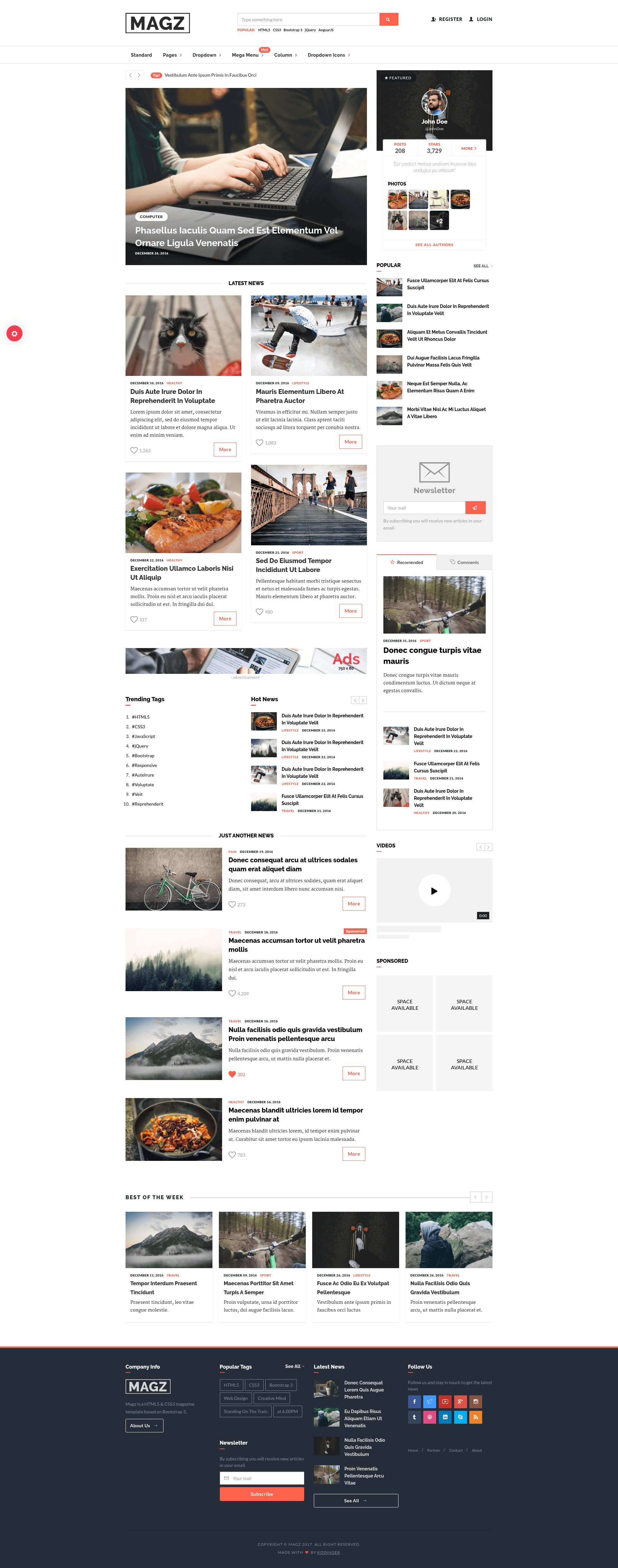screenshot of Magz on template0.com
