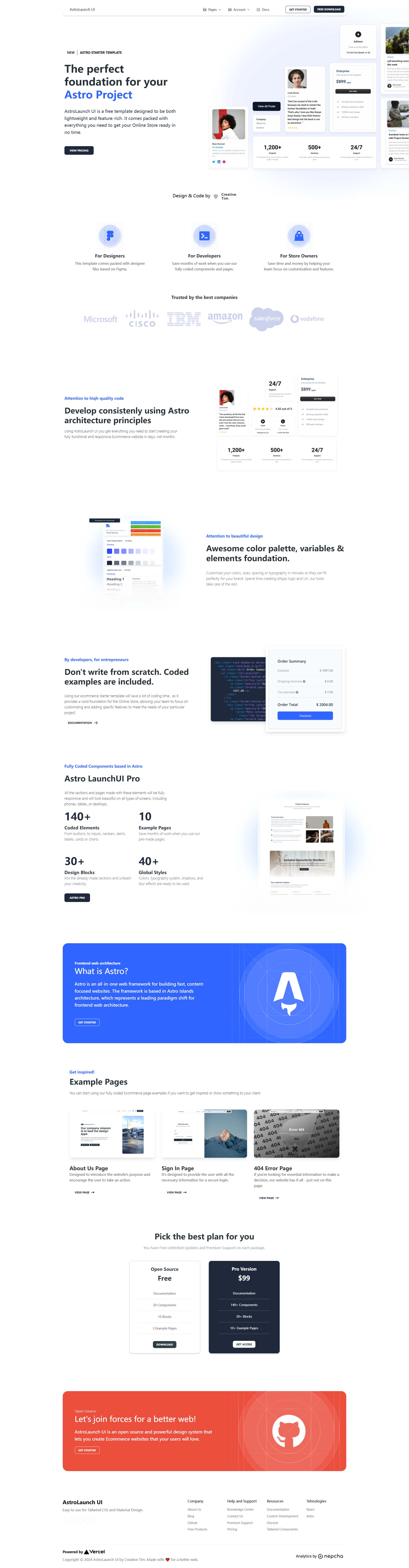 Image for AstroLaunch UI(business astro template) on template0.com