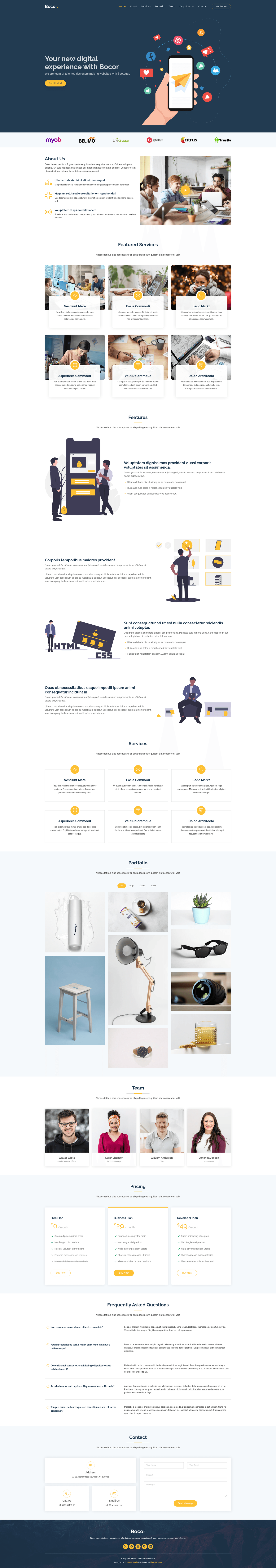 screenshot of Bocor on template0.com