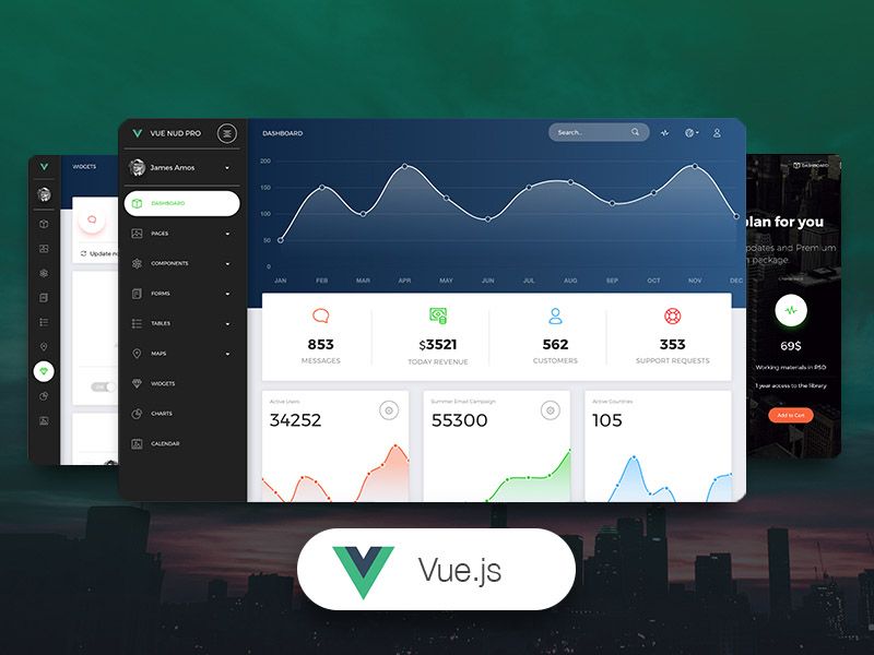 Image for Vue Now UI Dashboard PRO on template0.com