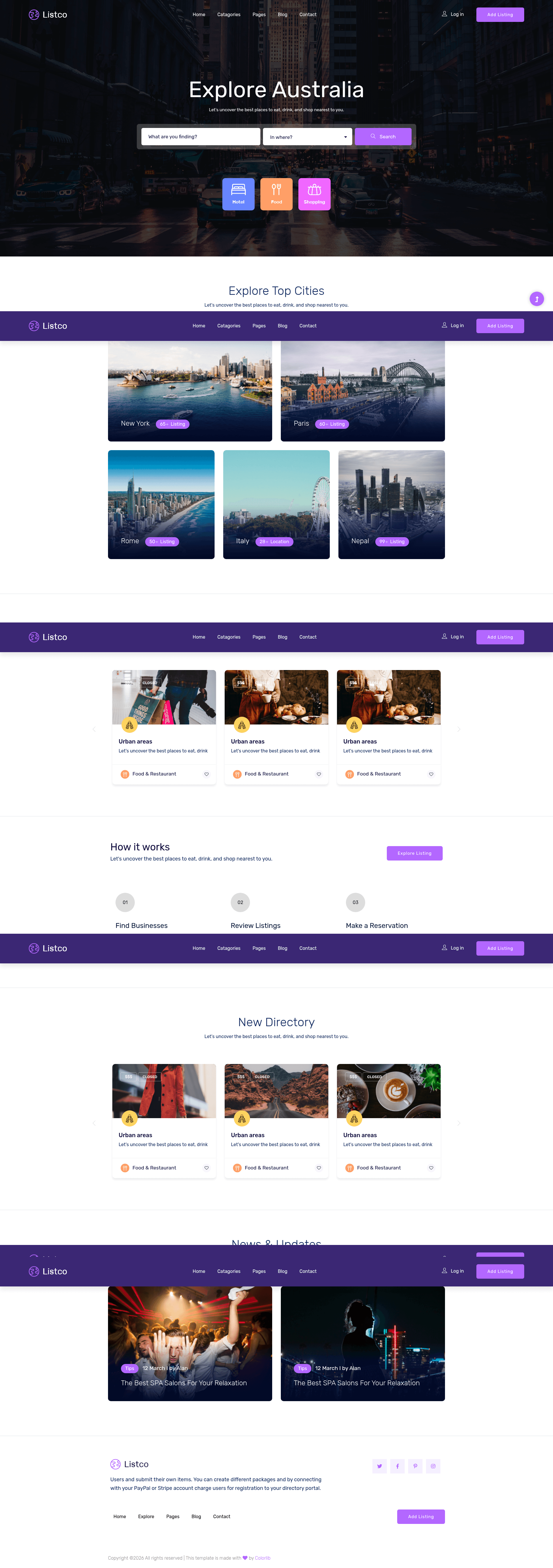 screenshot of Listco on template0.com