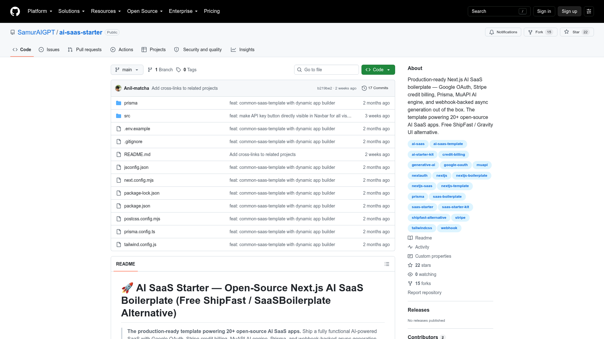 AI SaaS Starter preview