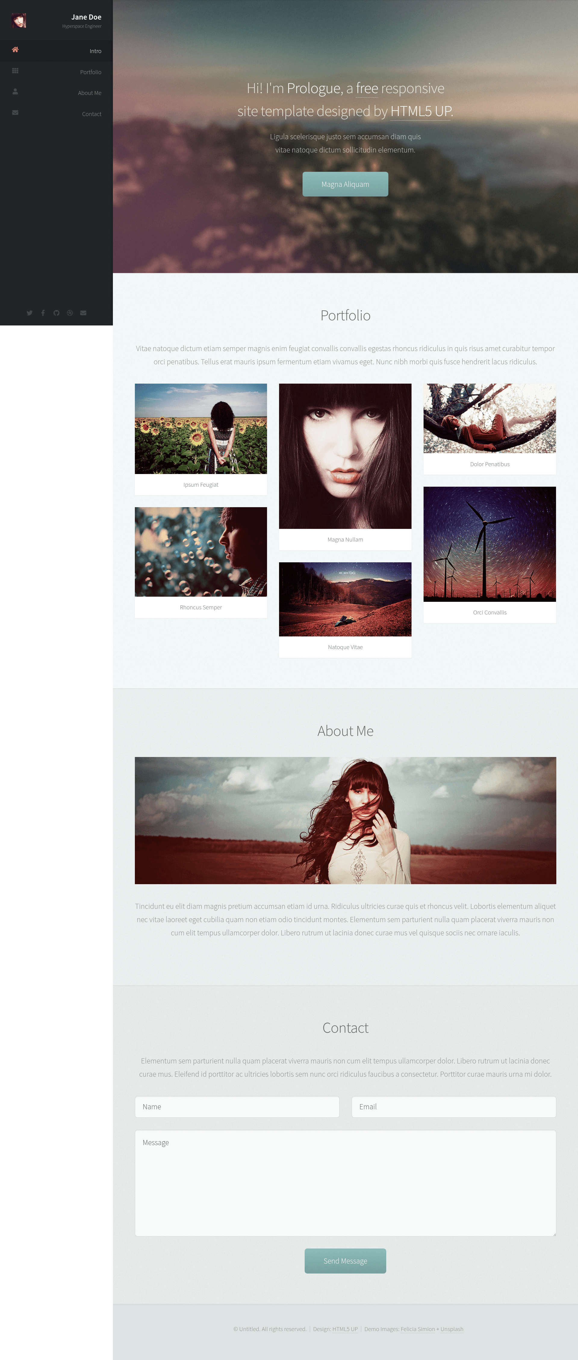 screenshot of Prologue on template0.com