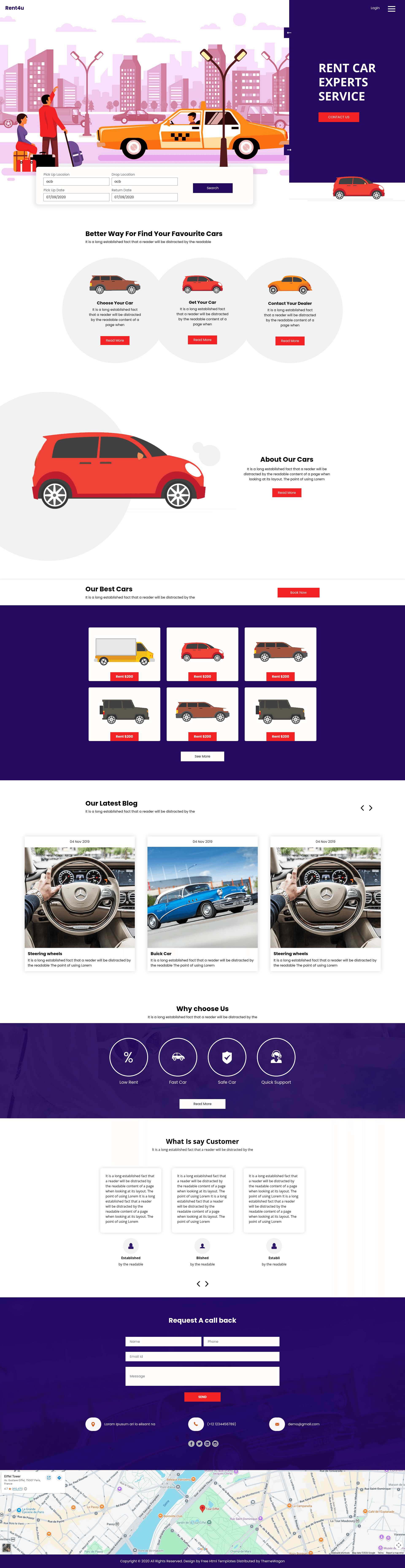screenshot of Rent4u on template0.com