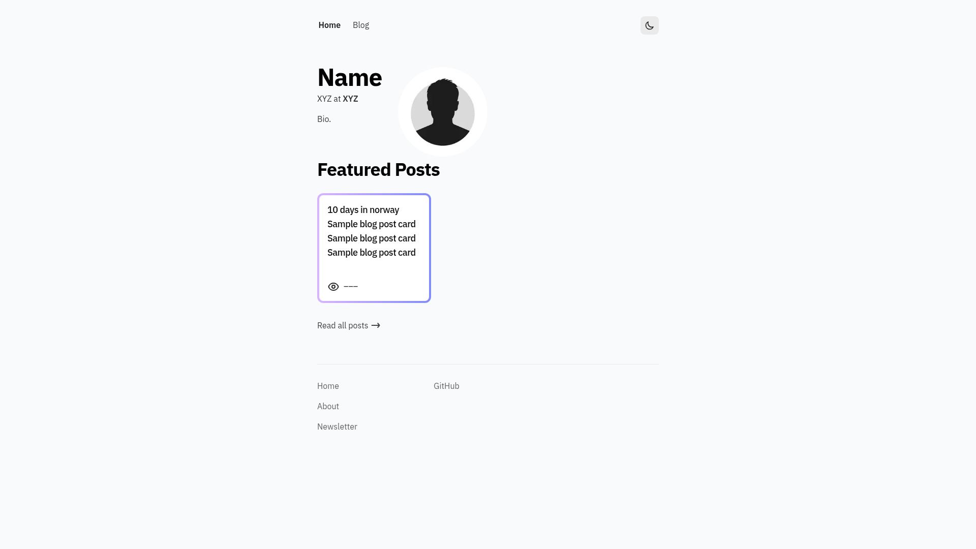 screenshot of React Blog on template0.com