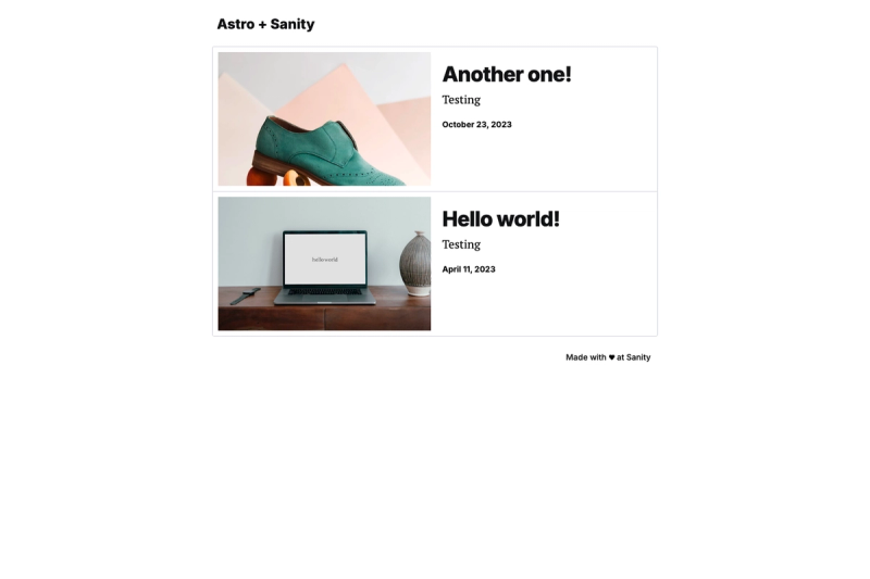 Image for Sanity Template Astro Clean on template0.com