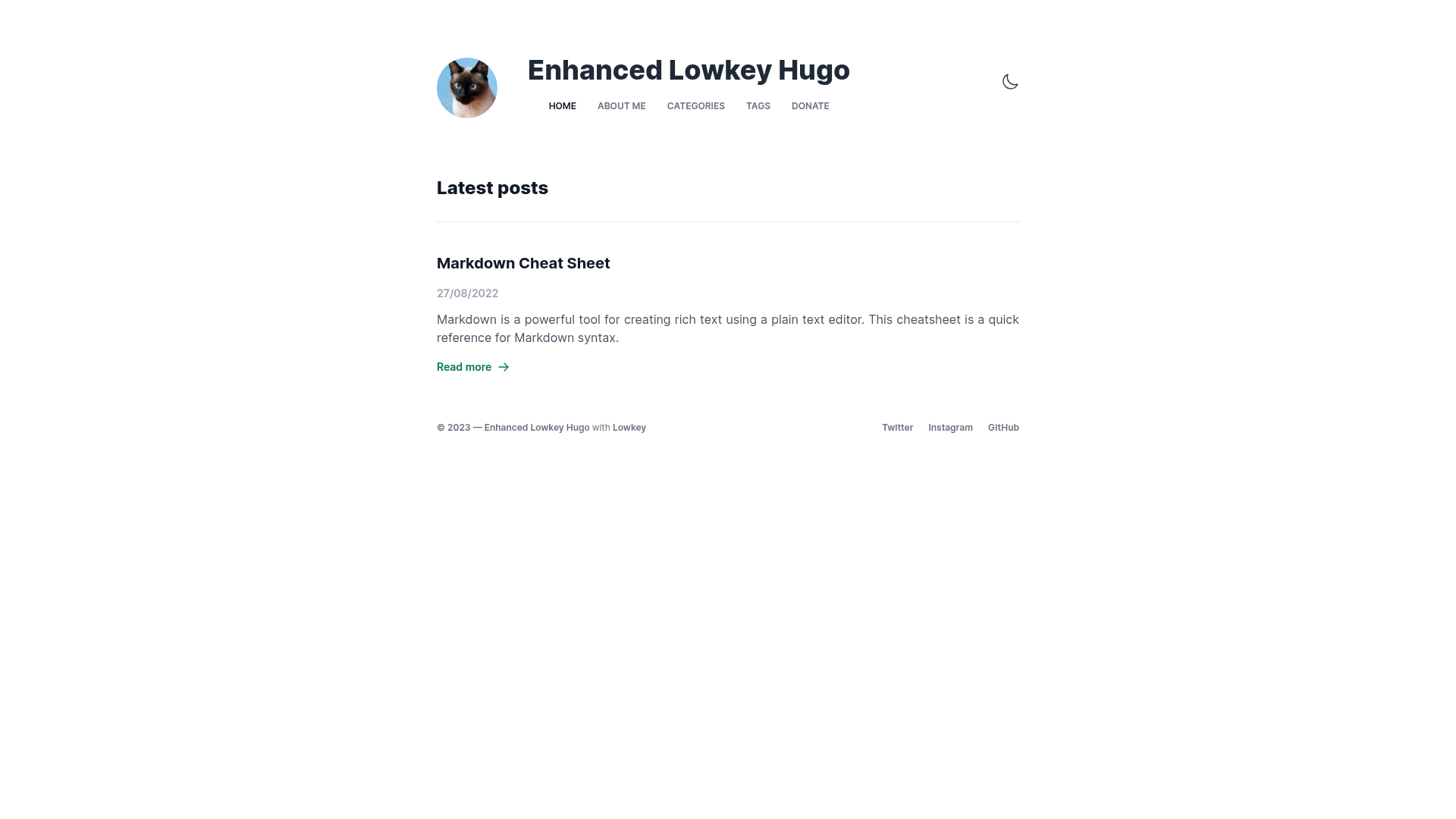 screenshot of Lowkey Hugo Theme on template0.com