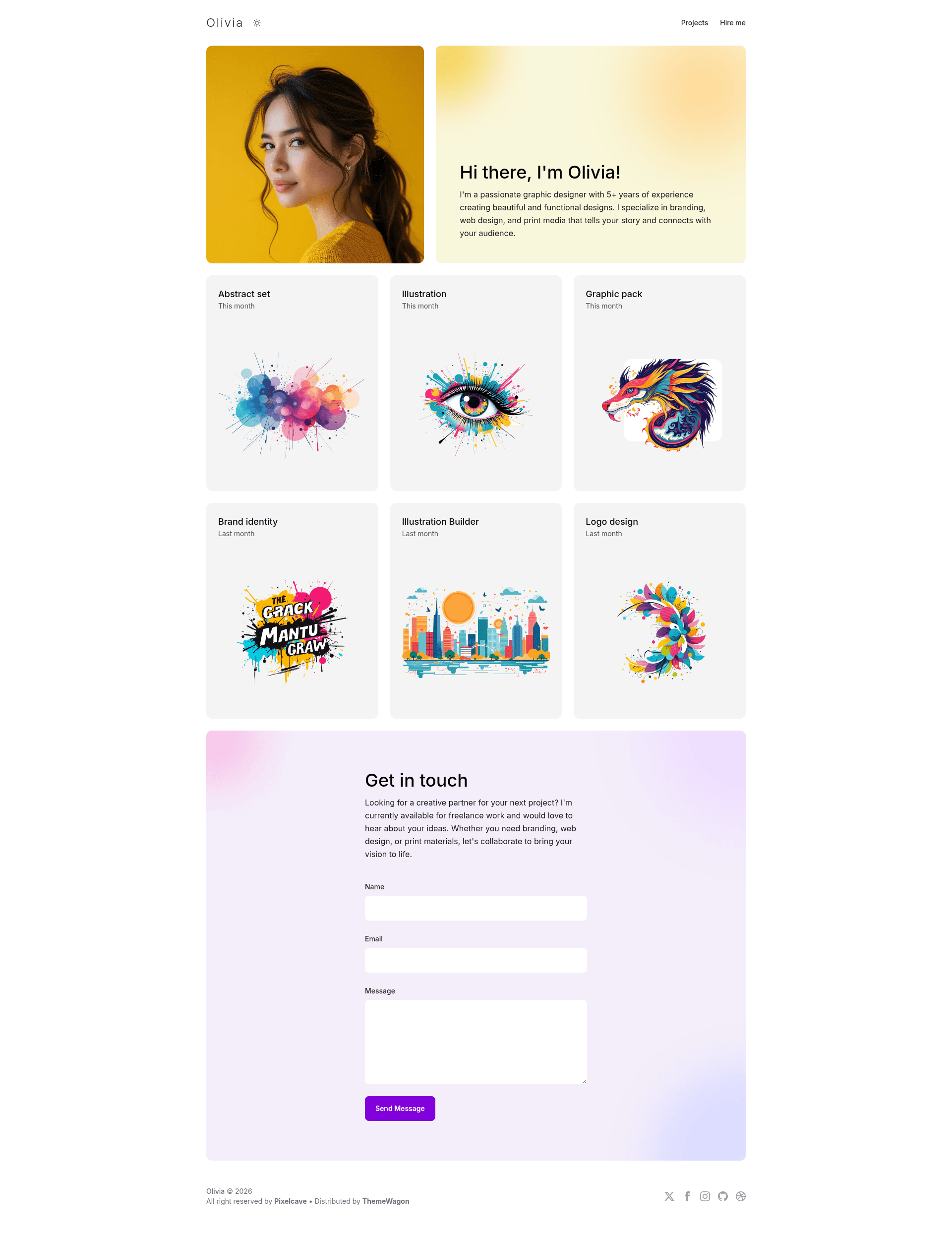 screenshot of Olivia on template0.com