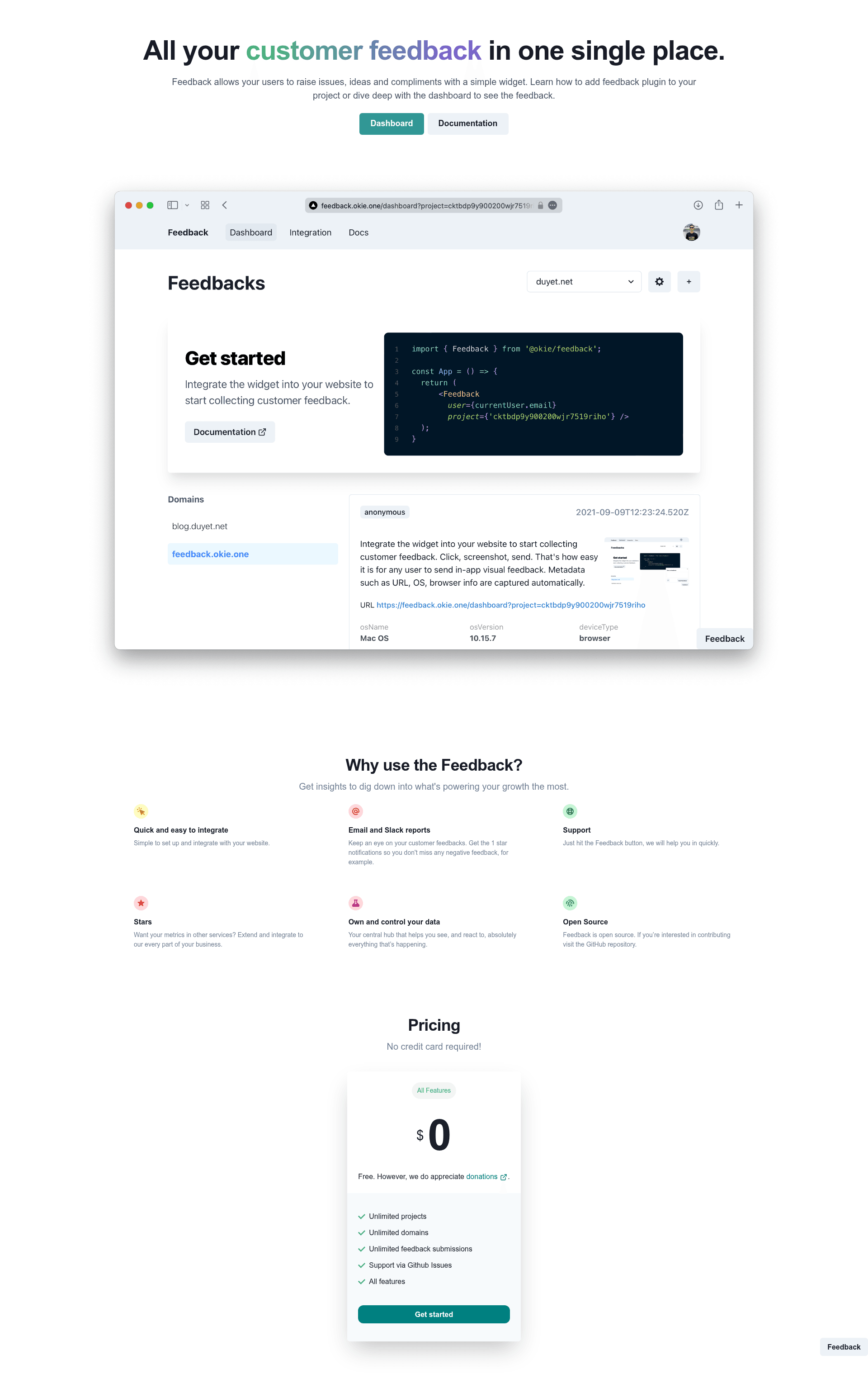 screenshot of Feedback on template0.com