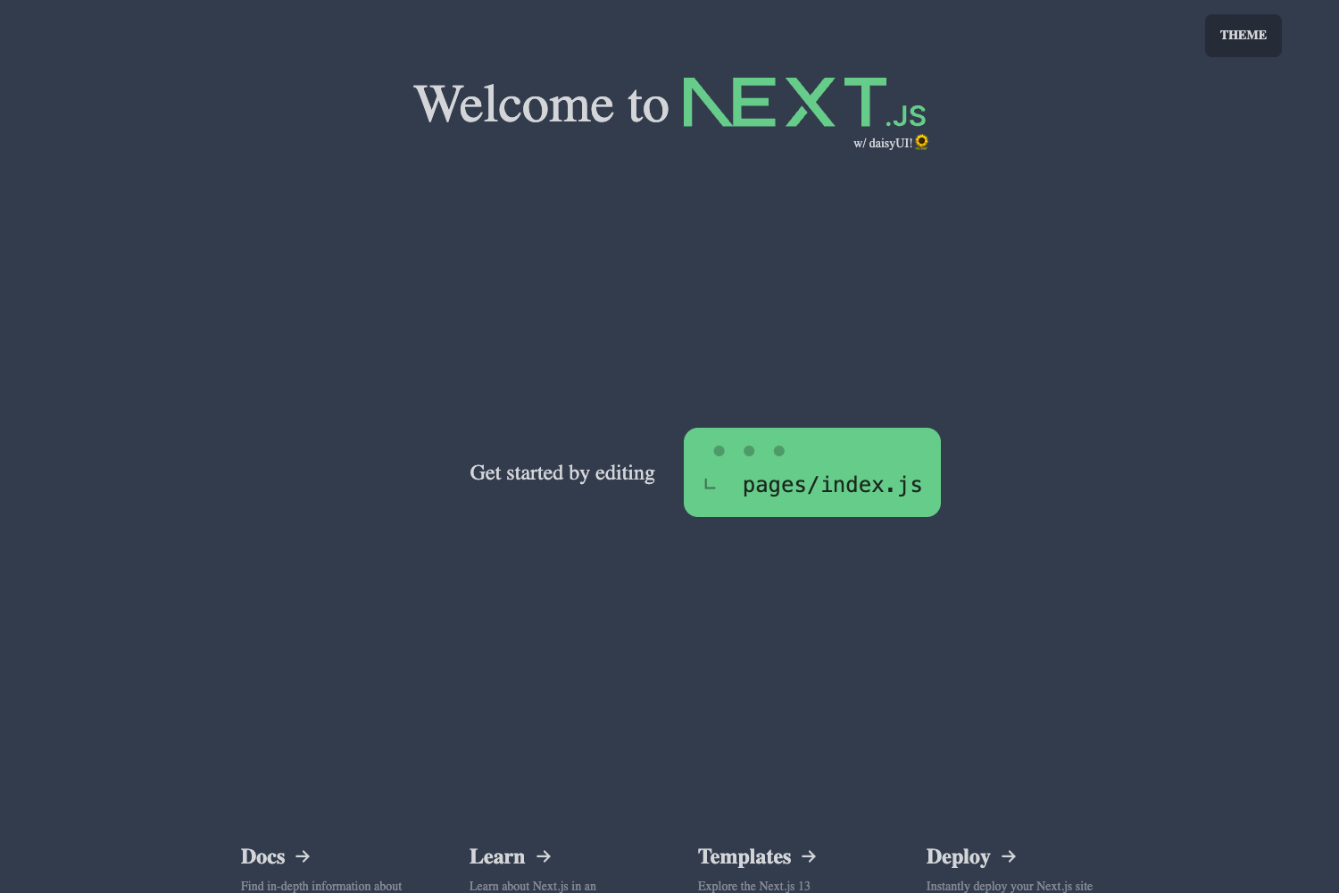 Next.js starter with TypeScript and daisyUI preview