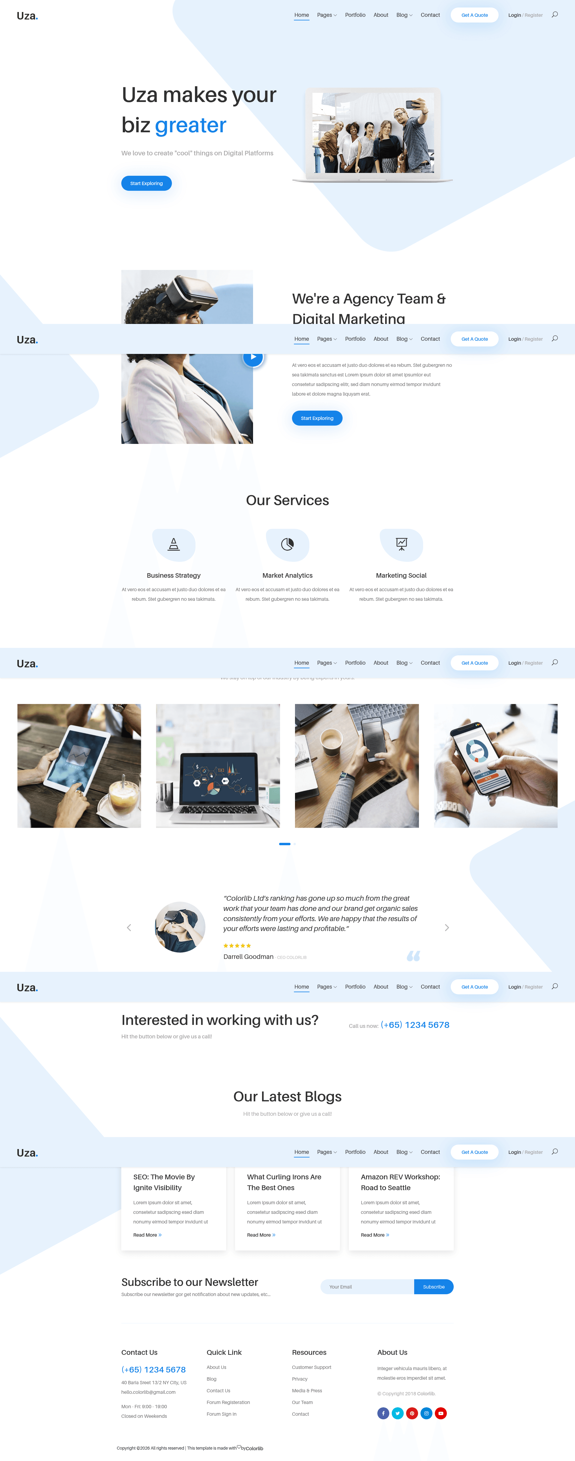 screenshot of Uza on template0.com