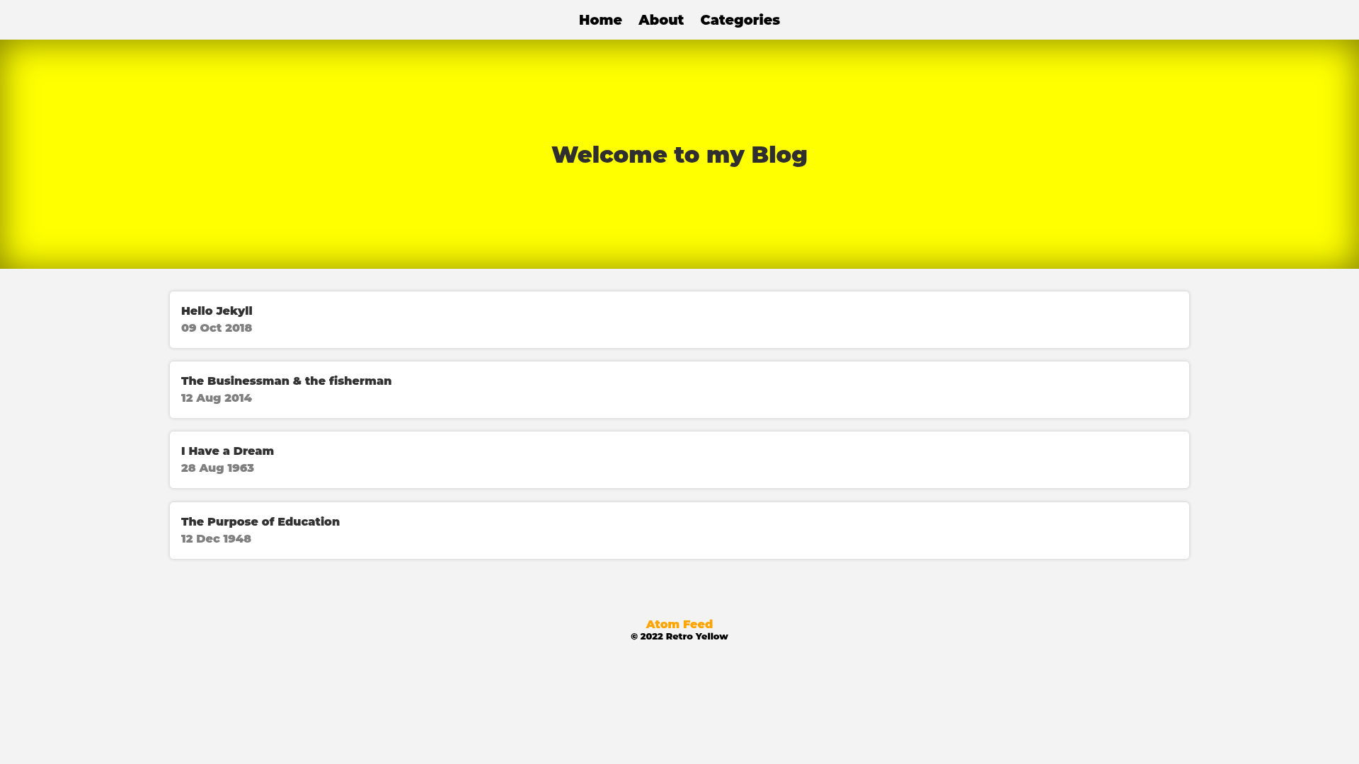 screenshot of Retro Yellow on template0.com