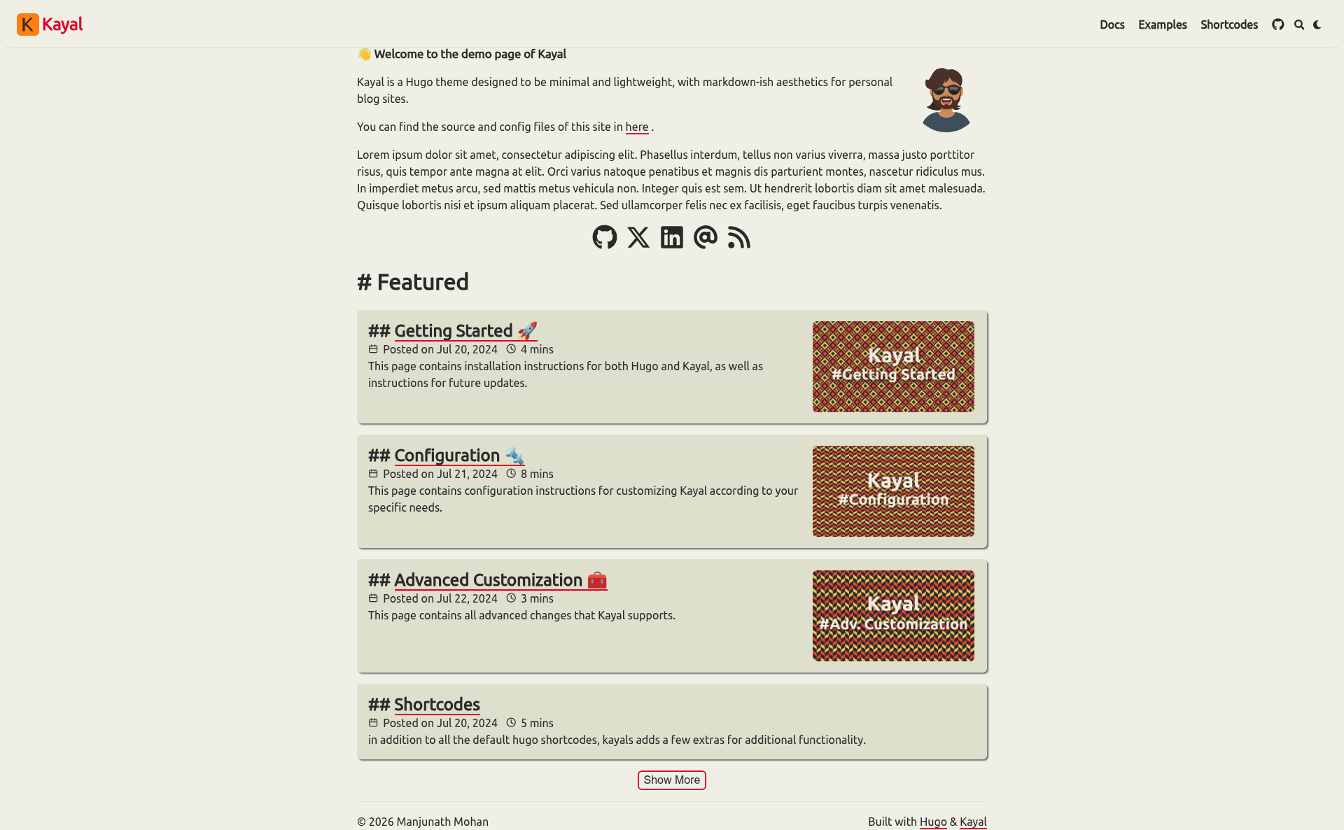 screenshot of Kayal on template0.com