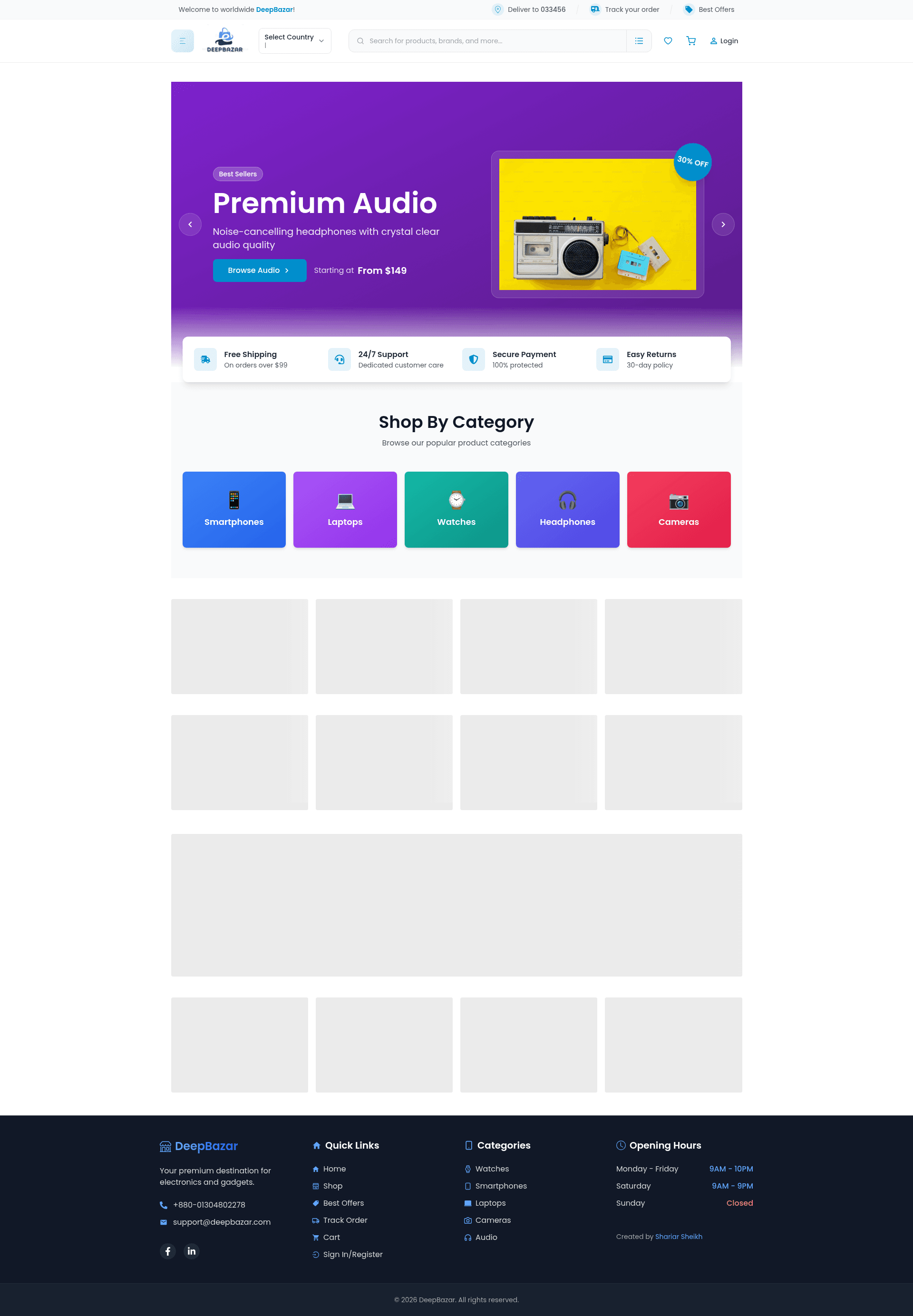 screenshot of Deepbazar on template0.com