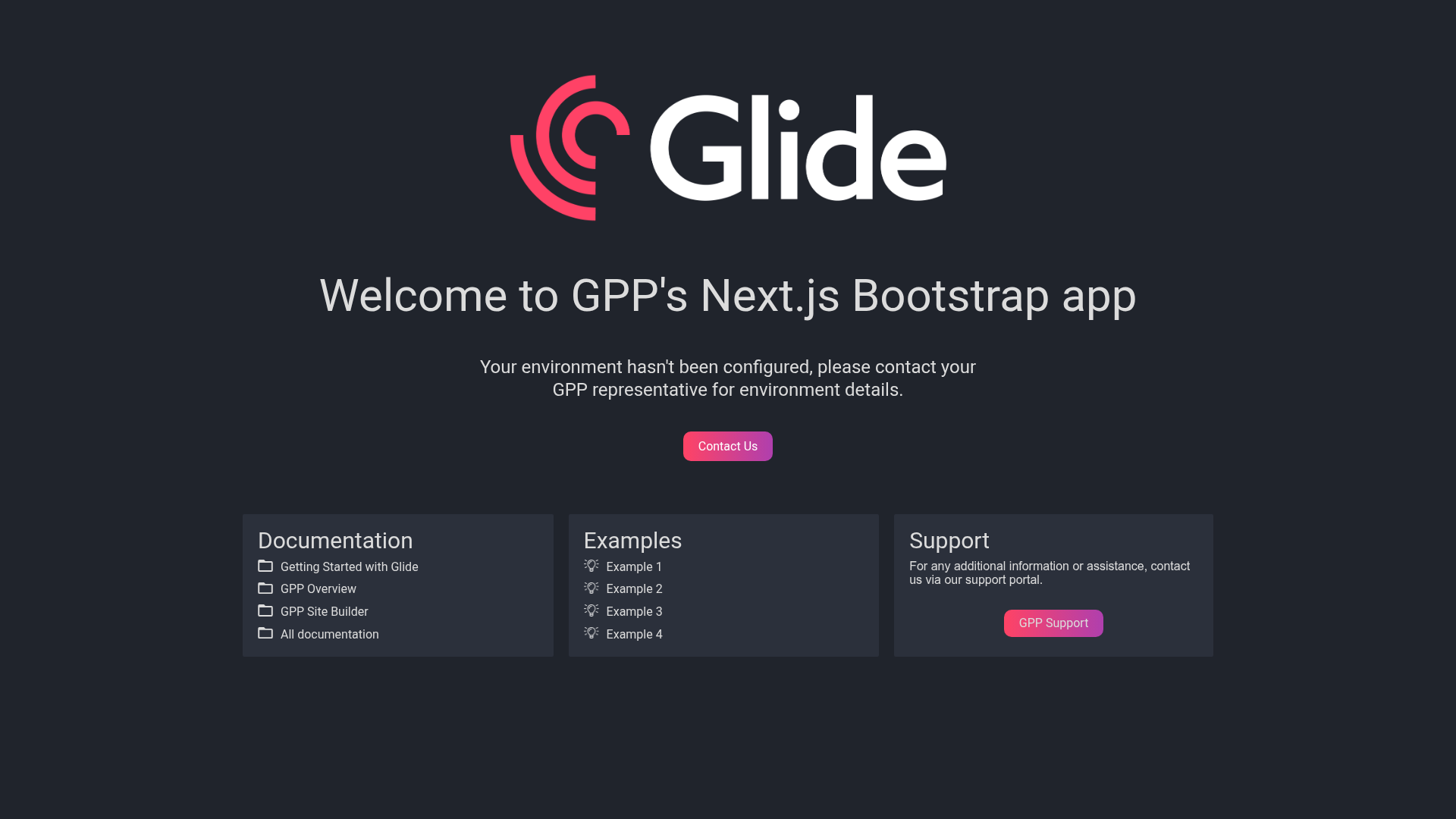 screenshot of Glide Publishing Platform - Next.js Starter on template0.com