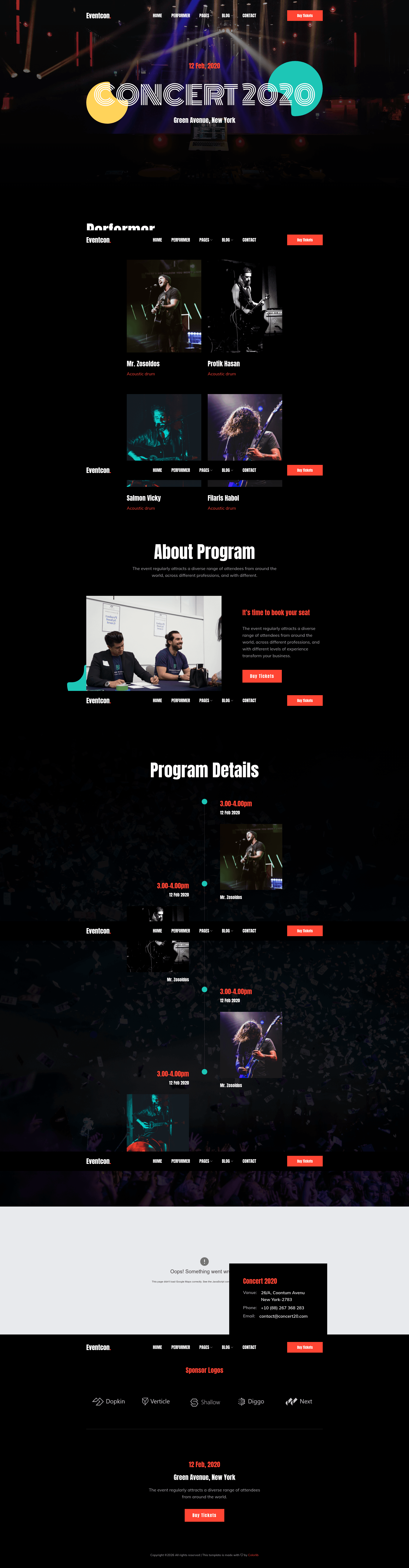 screenshot of Eventcon on template0.com