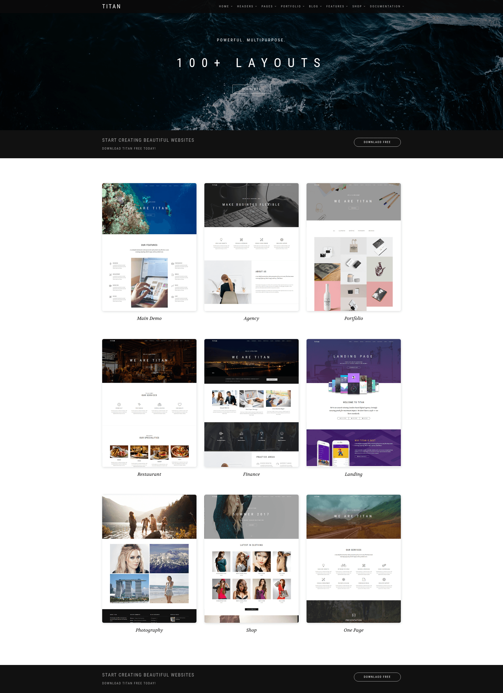 screenshot of Titan - Multipurpose HTML5 Bootstrap Template on template0.com