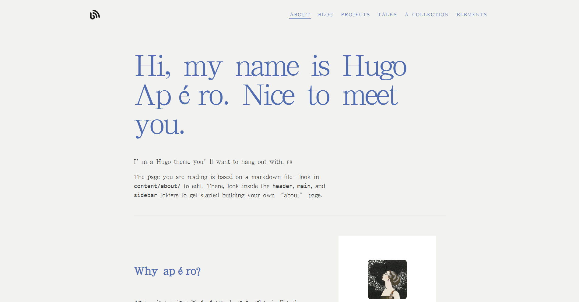 Image for Hugo Apero(personal hugo template) on template0.com