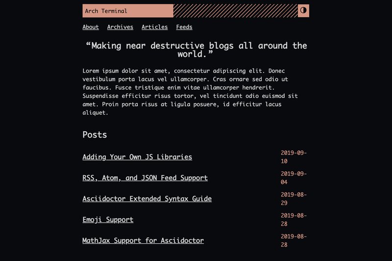 Image for Hugo Theme Arch Terminal on template0.com Image for Hugo Theme Arch Terminal on template0.com