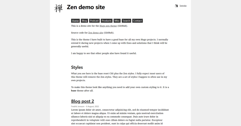 Image for The Hugo Zen theme(blog hugo template) on template0.com