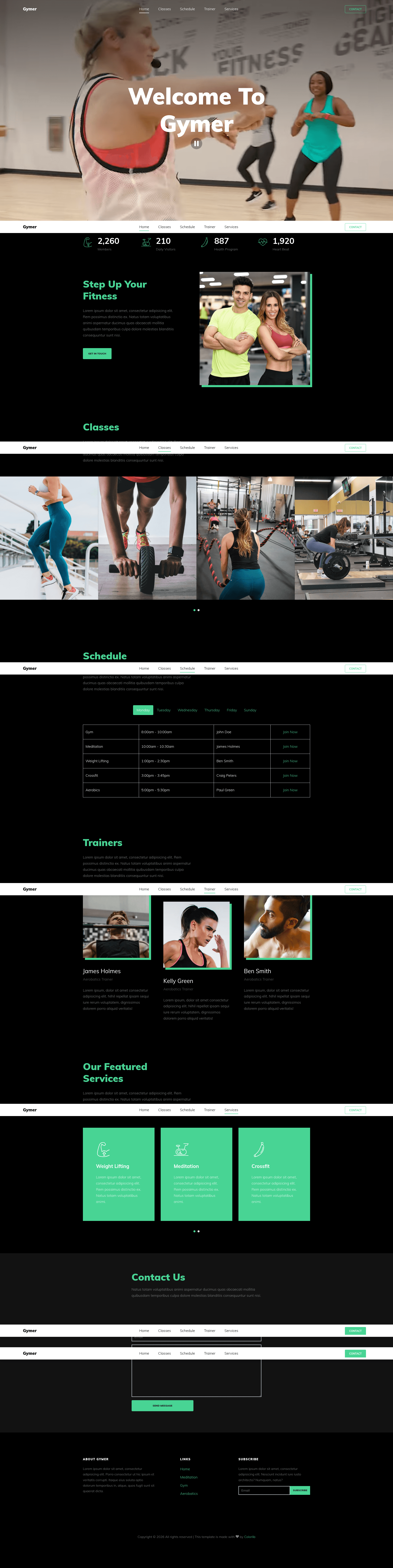screenshot of Gymer on template0.com