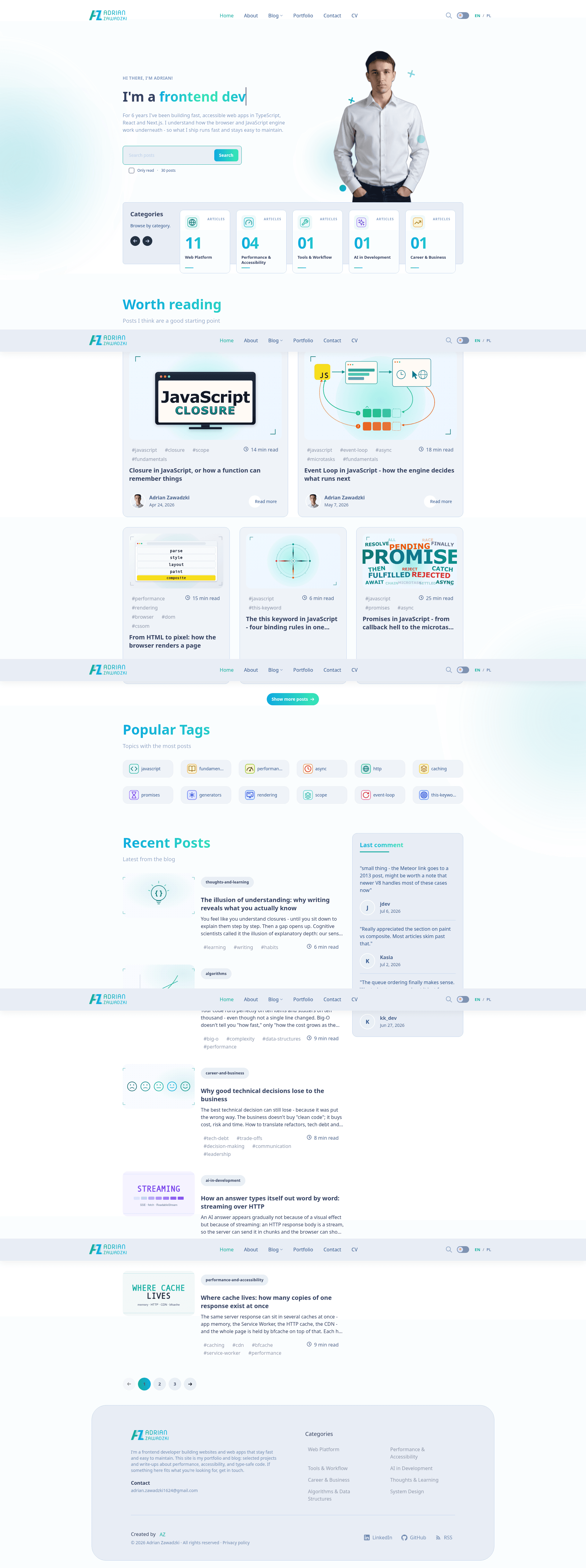 screenshot of Gatsby Portfolio Theme on template0.com