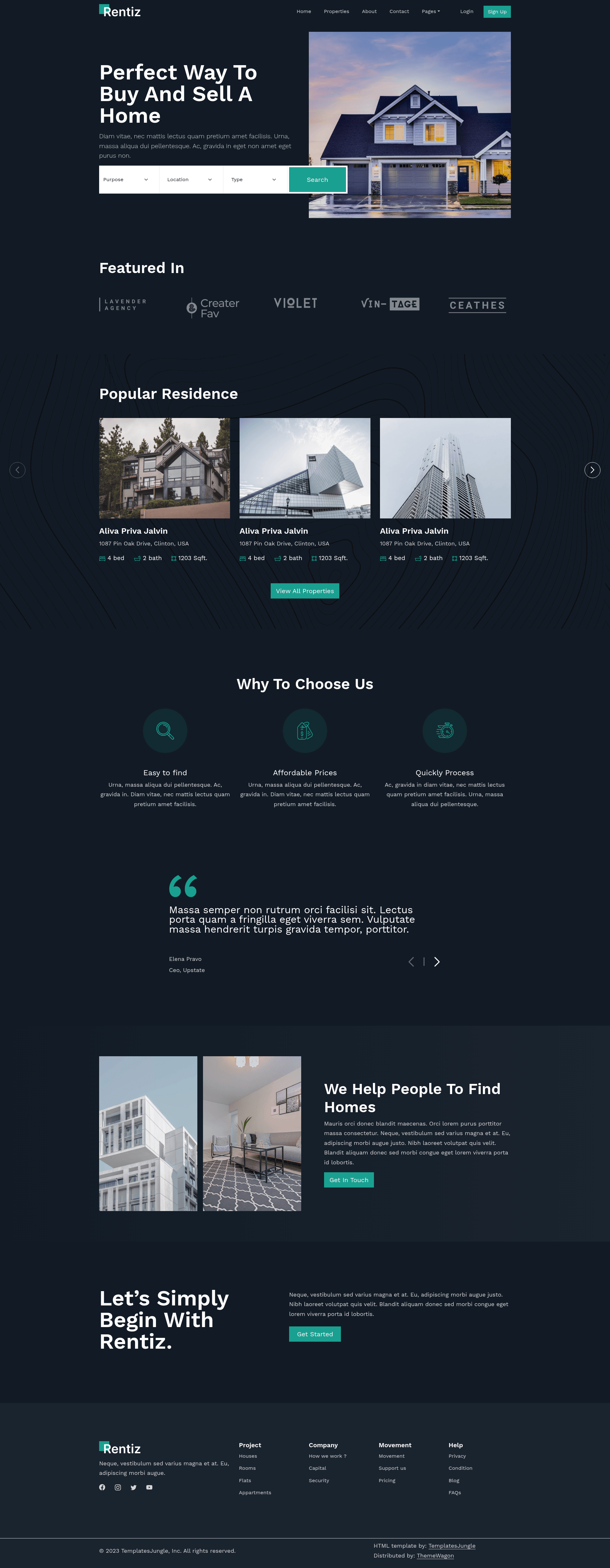 screenshot of Rentiz on template0.com