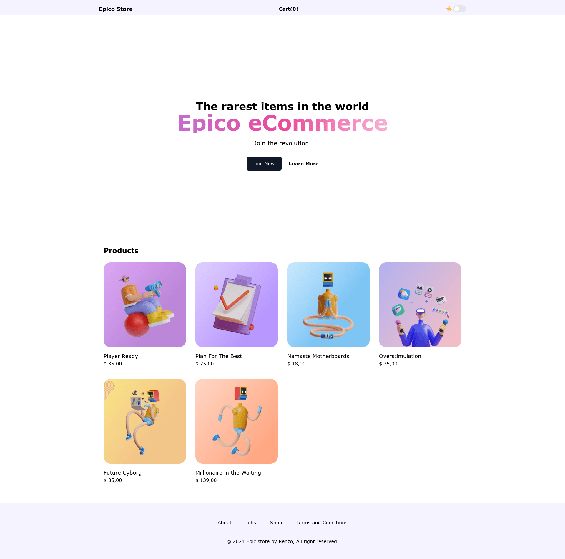 screenshot of Epic Store on template0.com