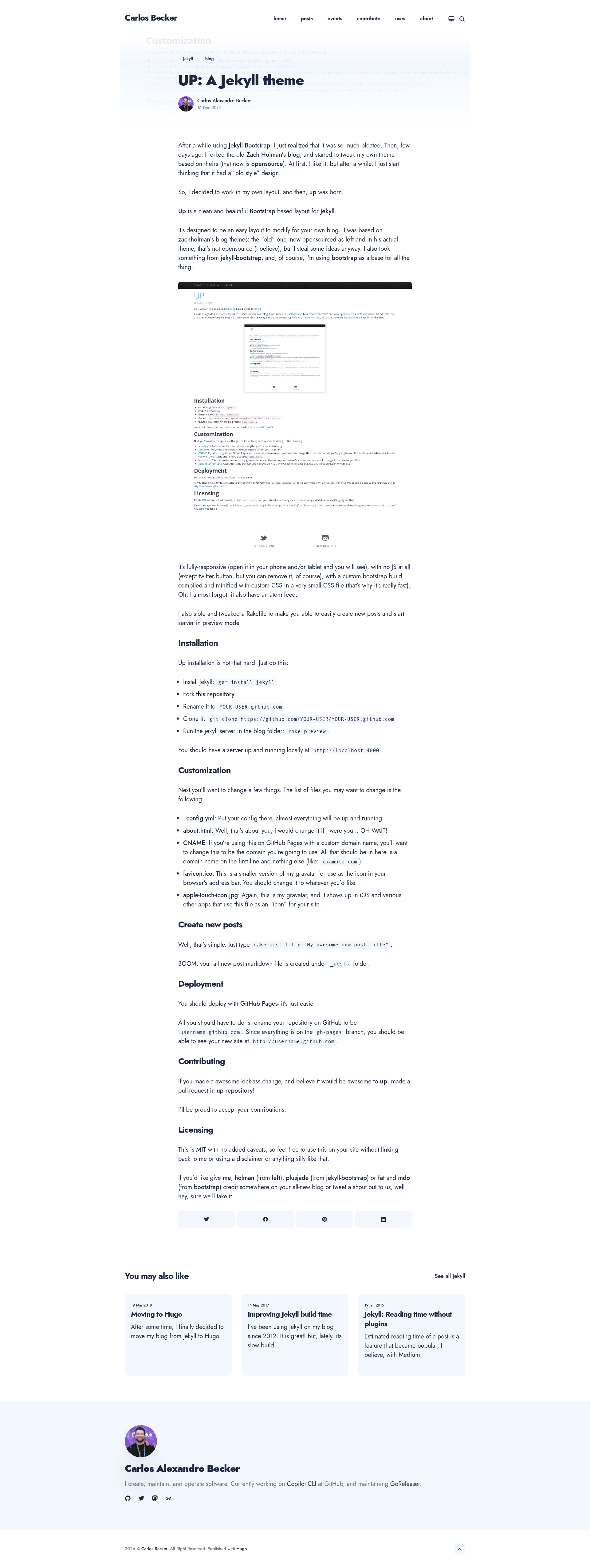screenshot of Up on template0.com